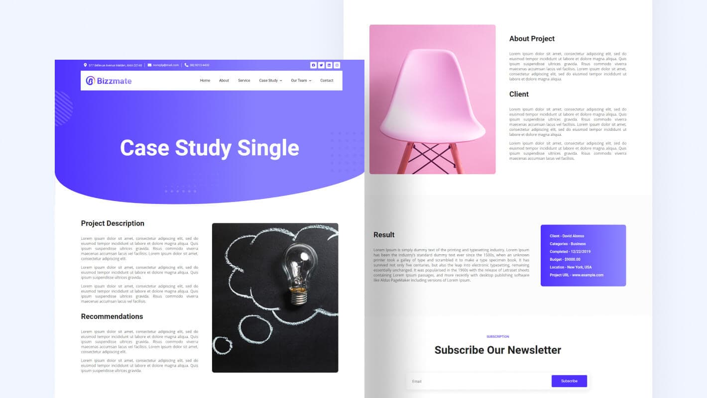 Bizzmate Agency Case Study single Page Banner