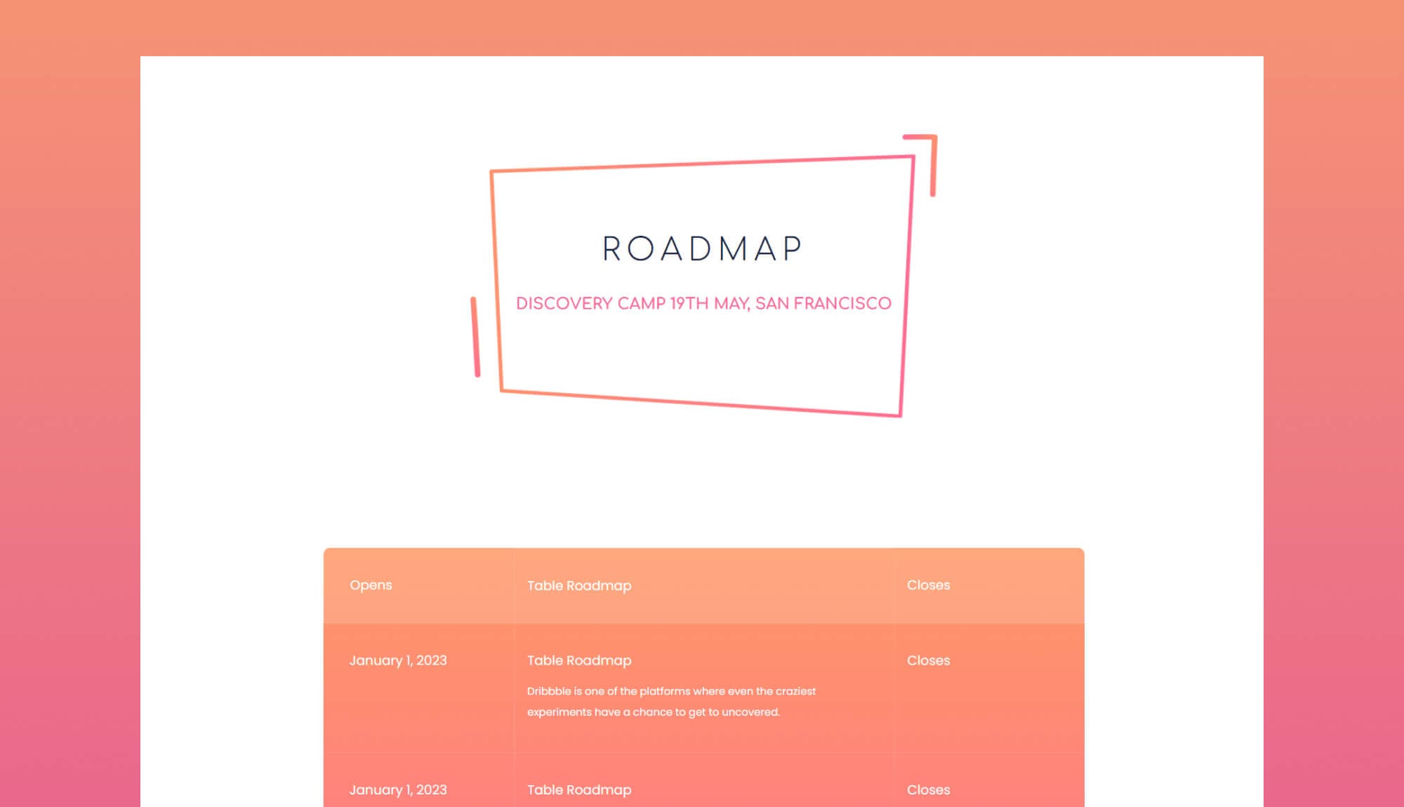 EventGree Roadmap Page Lite For Gutenberg Banner
