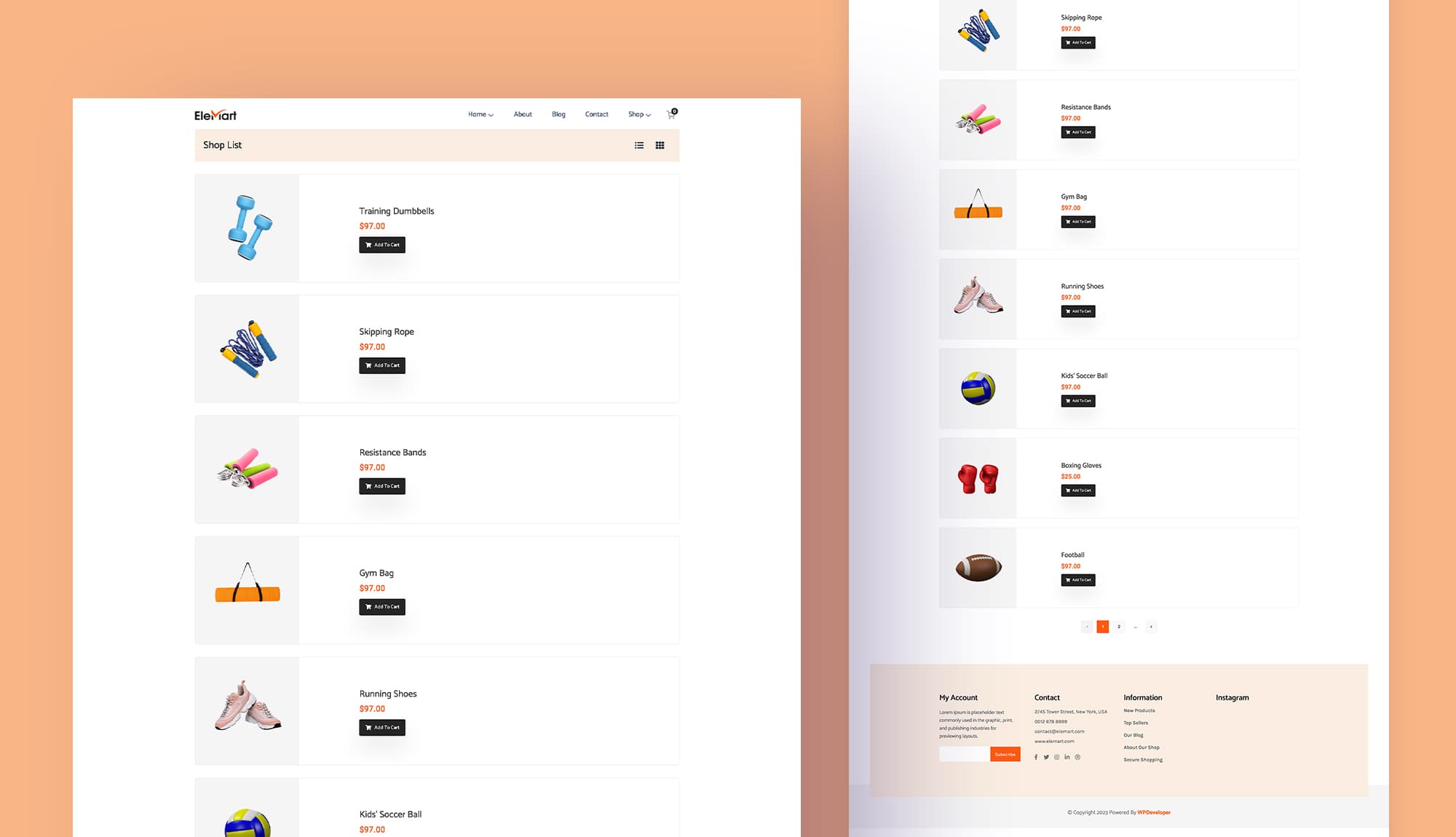 EleMart Shop List Page For Gutenberg Banner