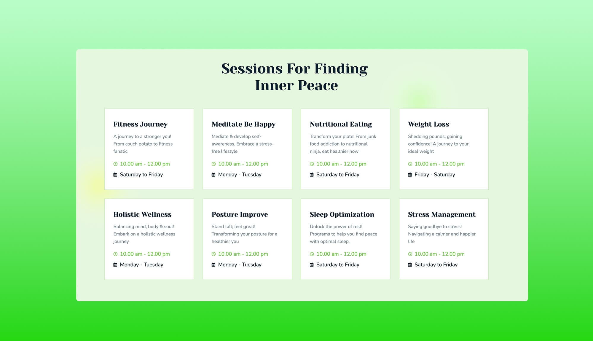 BalancedLife Sessions List Section By Templately