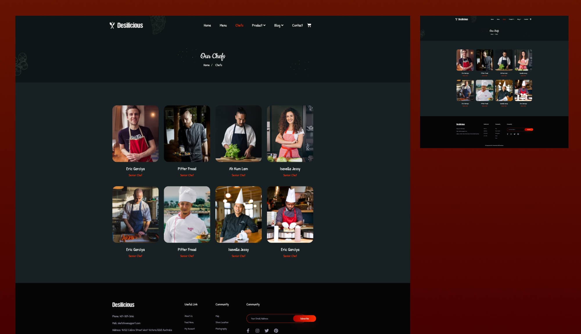 Desilicious Chefs Page For Gutenberg Banner