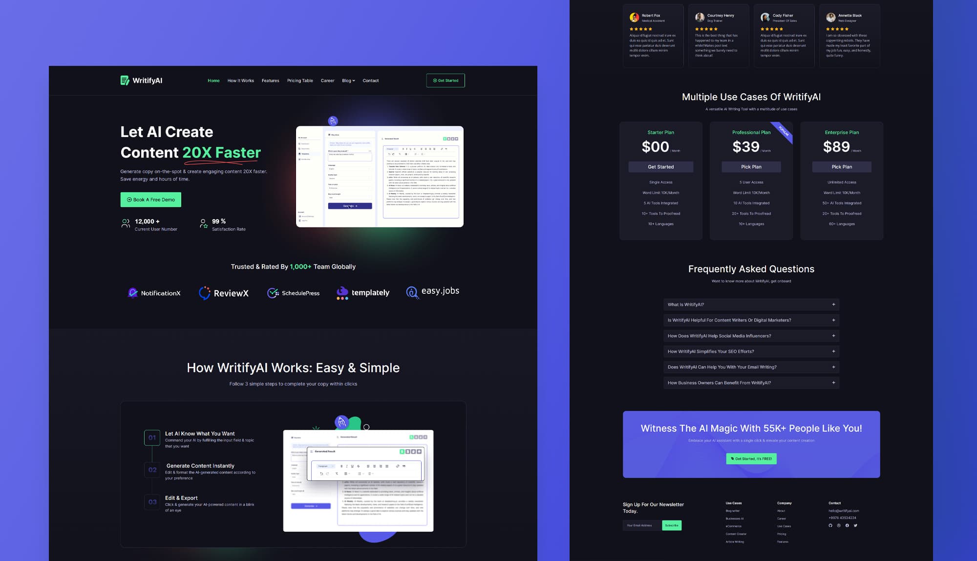 WritifyAi Home Page Banner