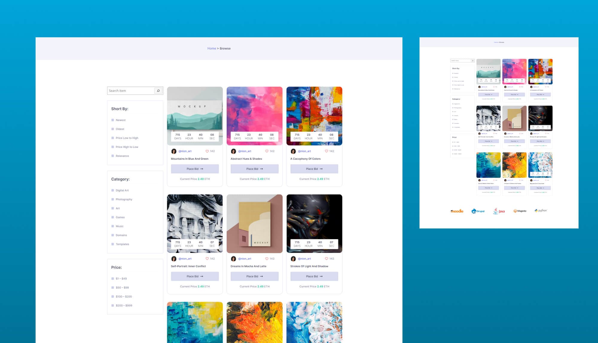 NFTGallery Browse Page For Gutenberg Banner