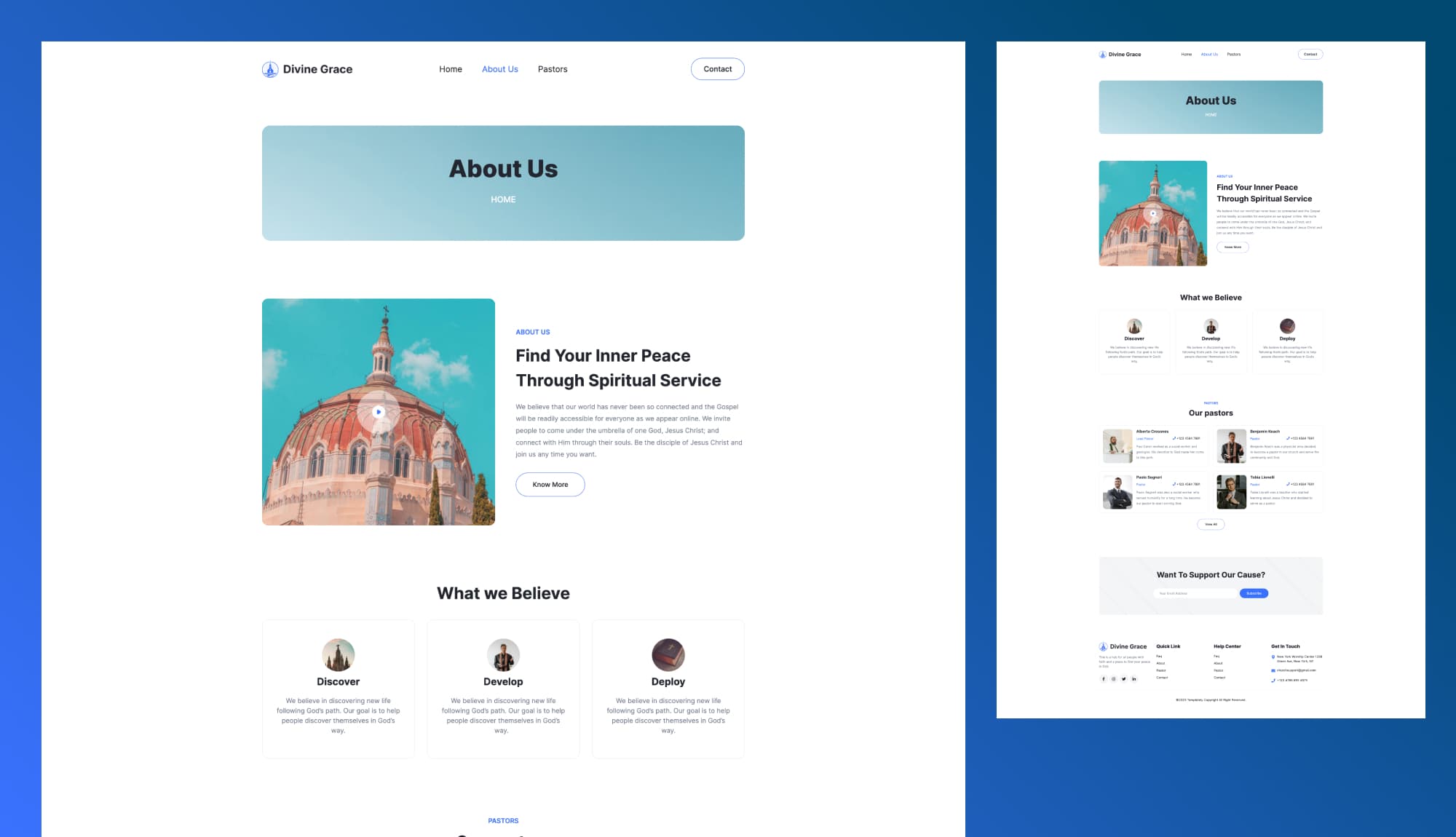 Divine Grace About Page For Gutenberg By Templately