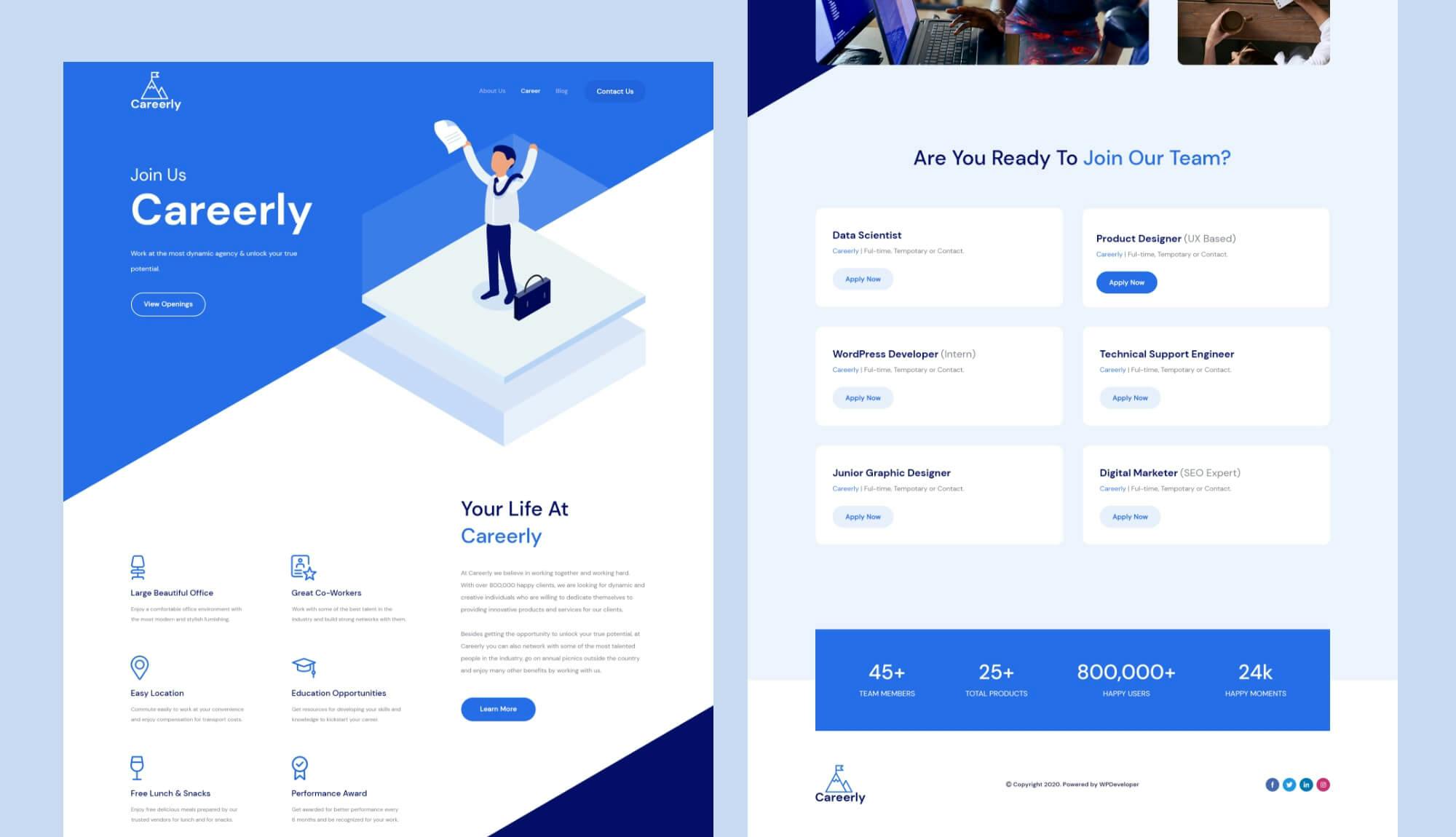Careerly Career Landing Page Template Banner