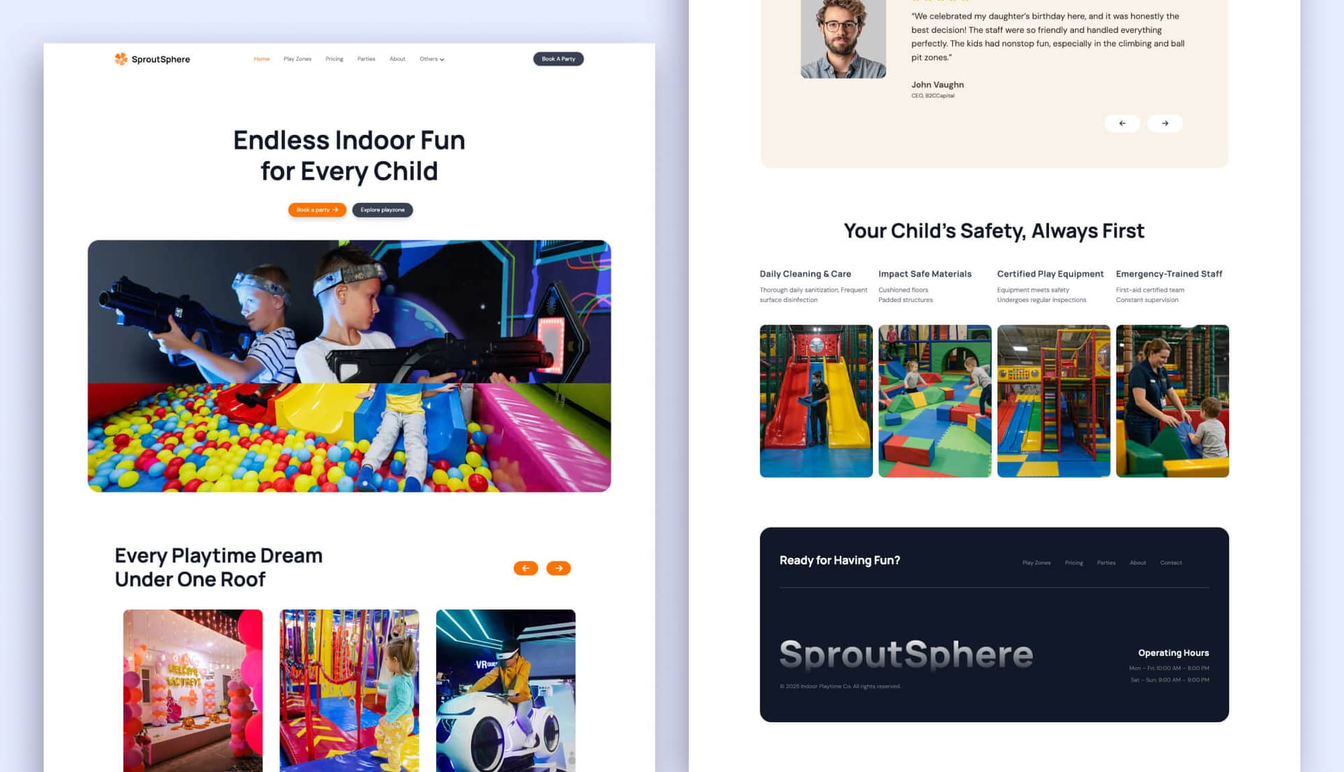 SproutSphere - Indoor Playzone Template for Gutenberg Banner By Templately