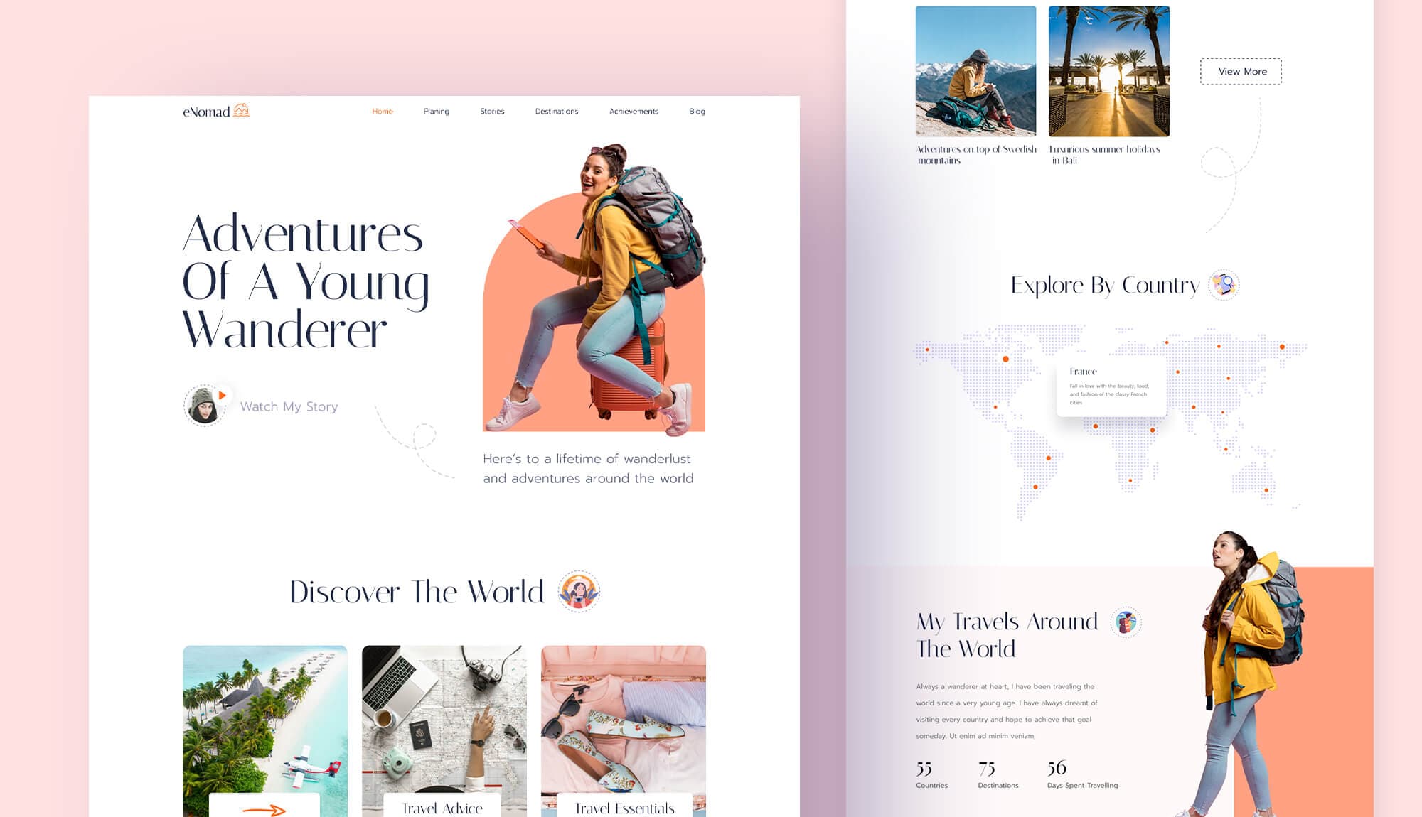 eNomad - Personal Travel Blog Template Banner
