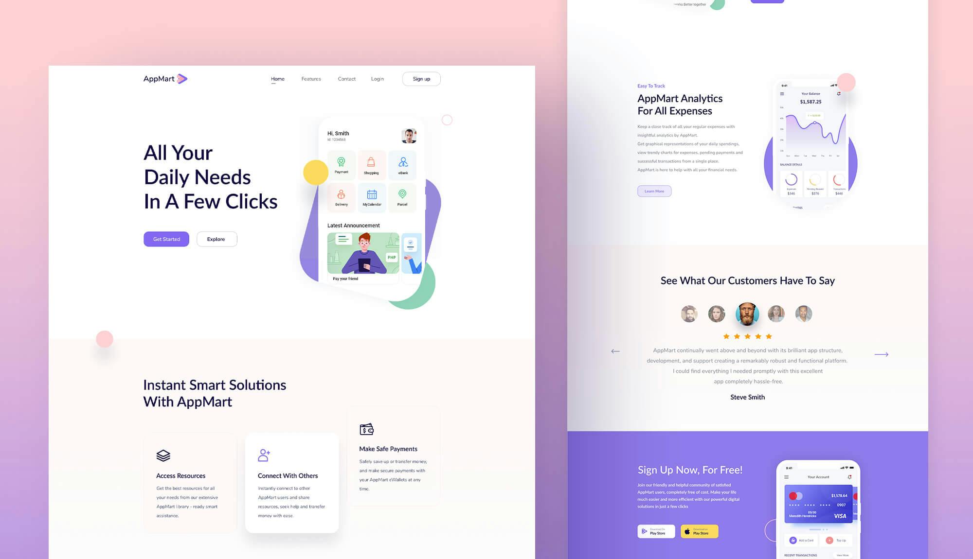 AppMart - App Landing Pages Template Banner