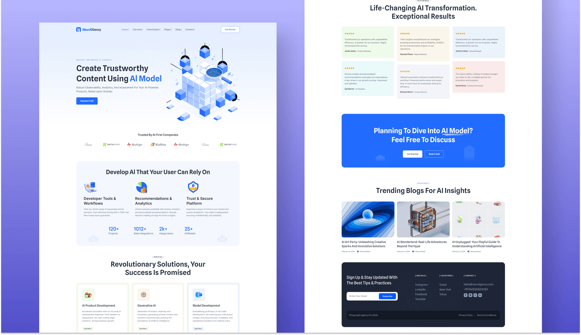 NeurAIGency - Artificial Neural Network AI / AI Startup Website Template Banner