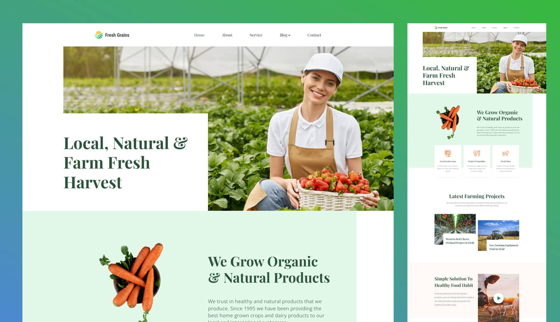 Fresh Grain - Farm Website Template Banner By Templately