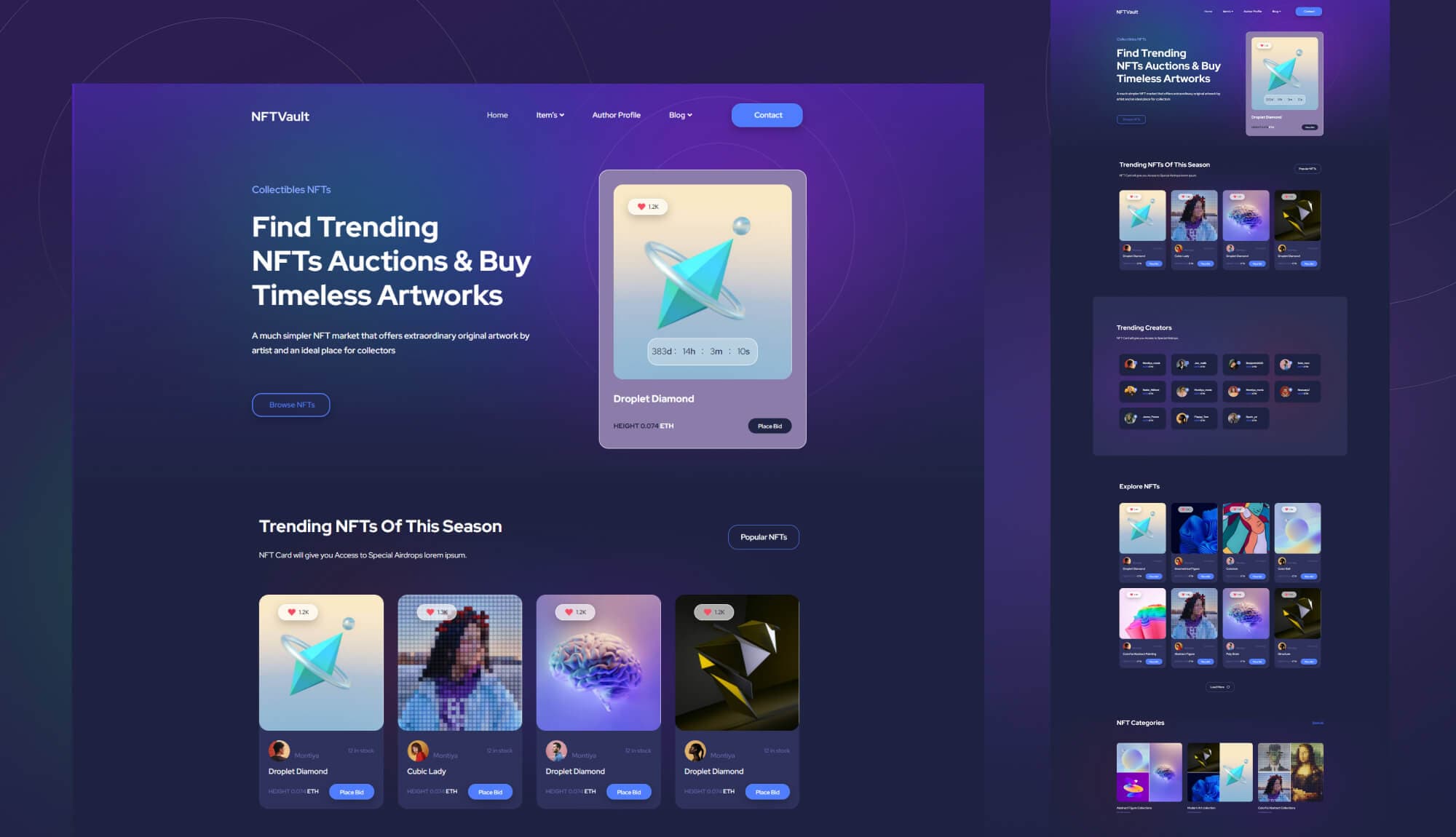 NFTVault - NFT Business Website Template Banner