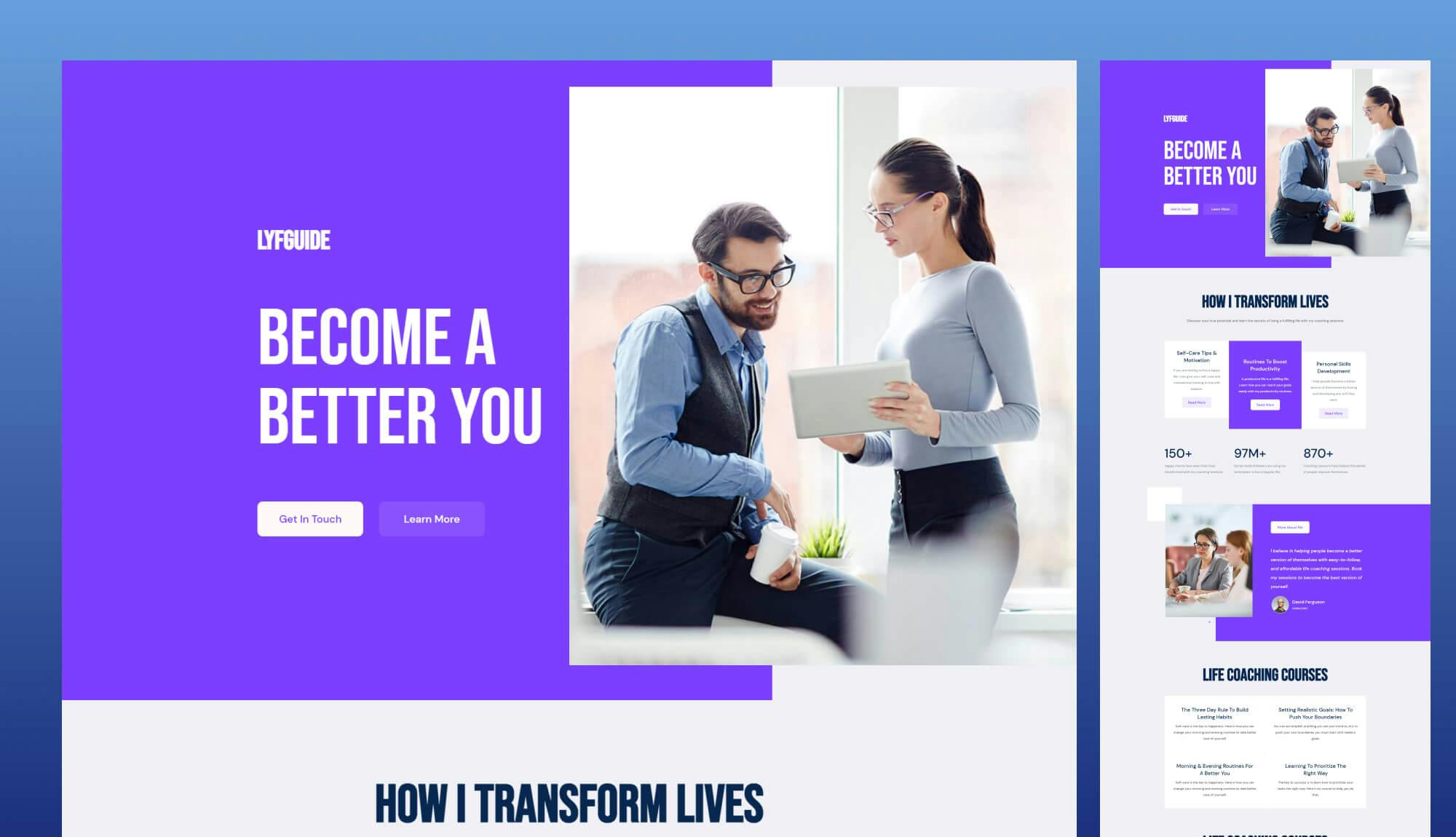 LyfGuide - Life Coach Personal Template For Gutenberg Banner