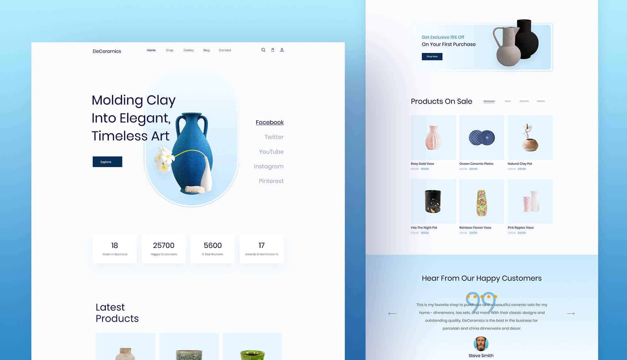 EleCeramics - Ceramic Website Template Banner