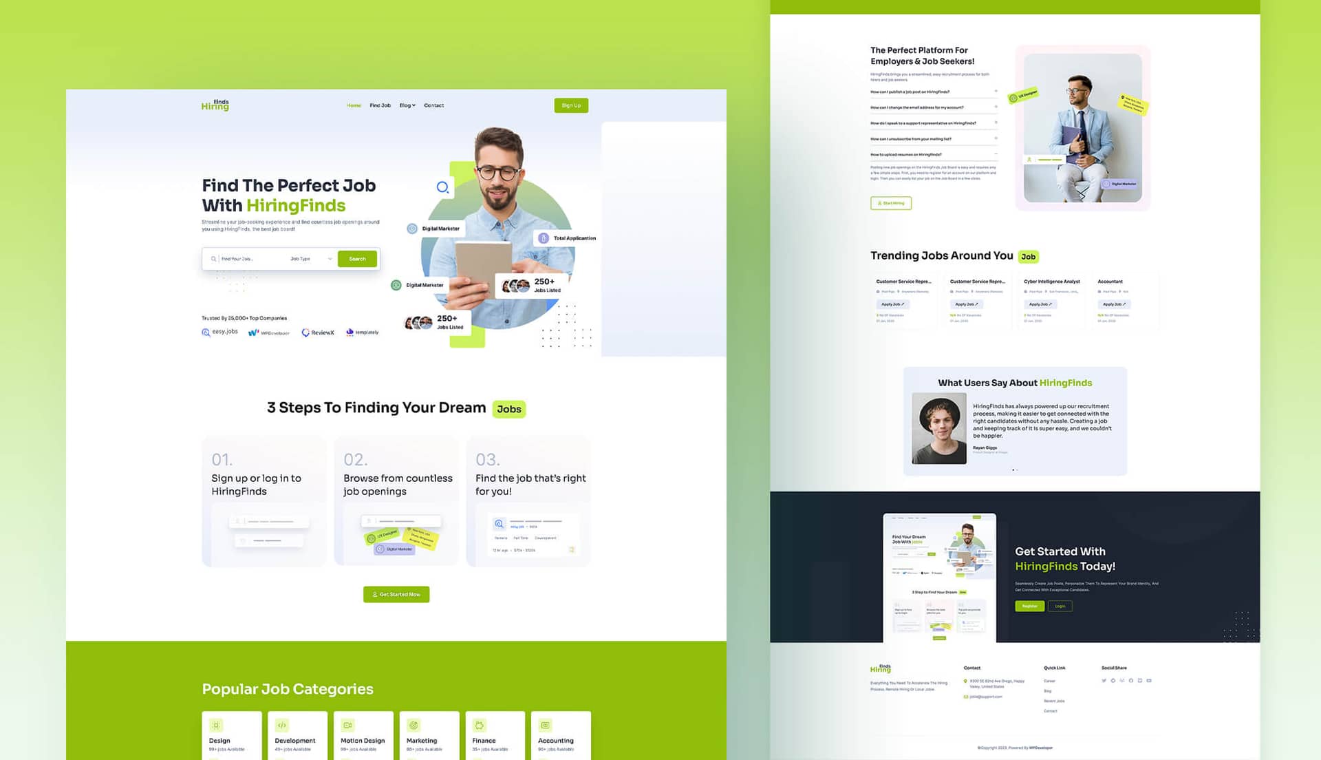 HiringFinds - Job Board Website For Elementor Banner By Templately
