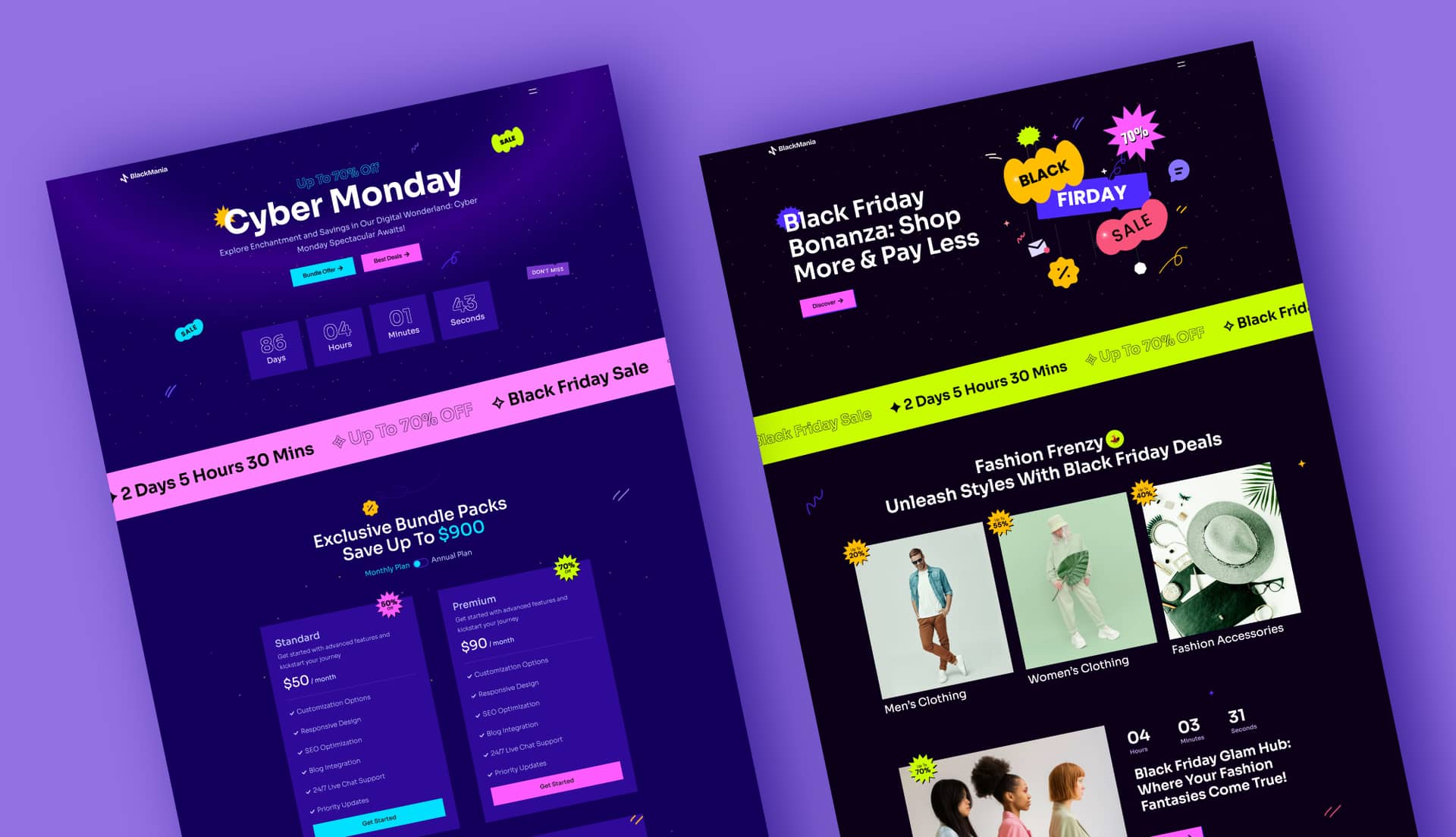 BlackMania - Black Friday & Cyber Monday Template Banner By Templately
