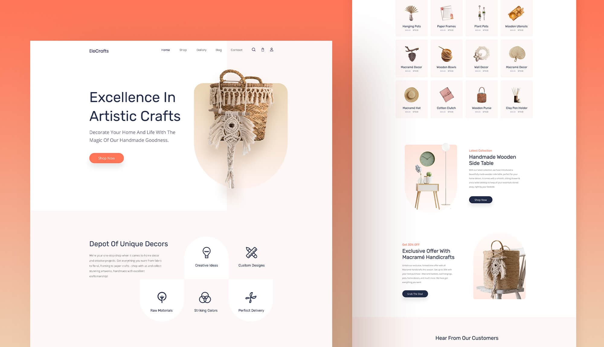 EleCrafts - Craft Store Website Template Banner