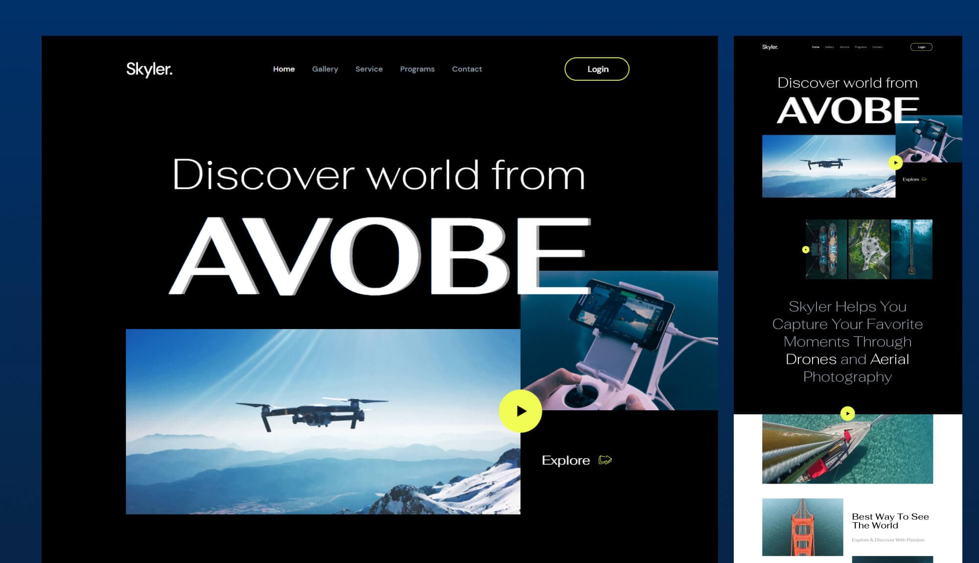 Skyler - Drone Photography Template For Elementor Banner