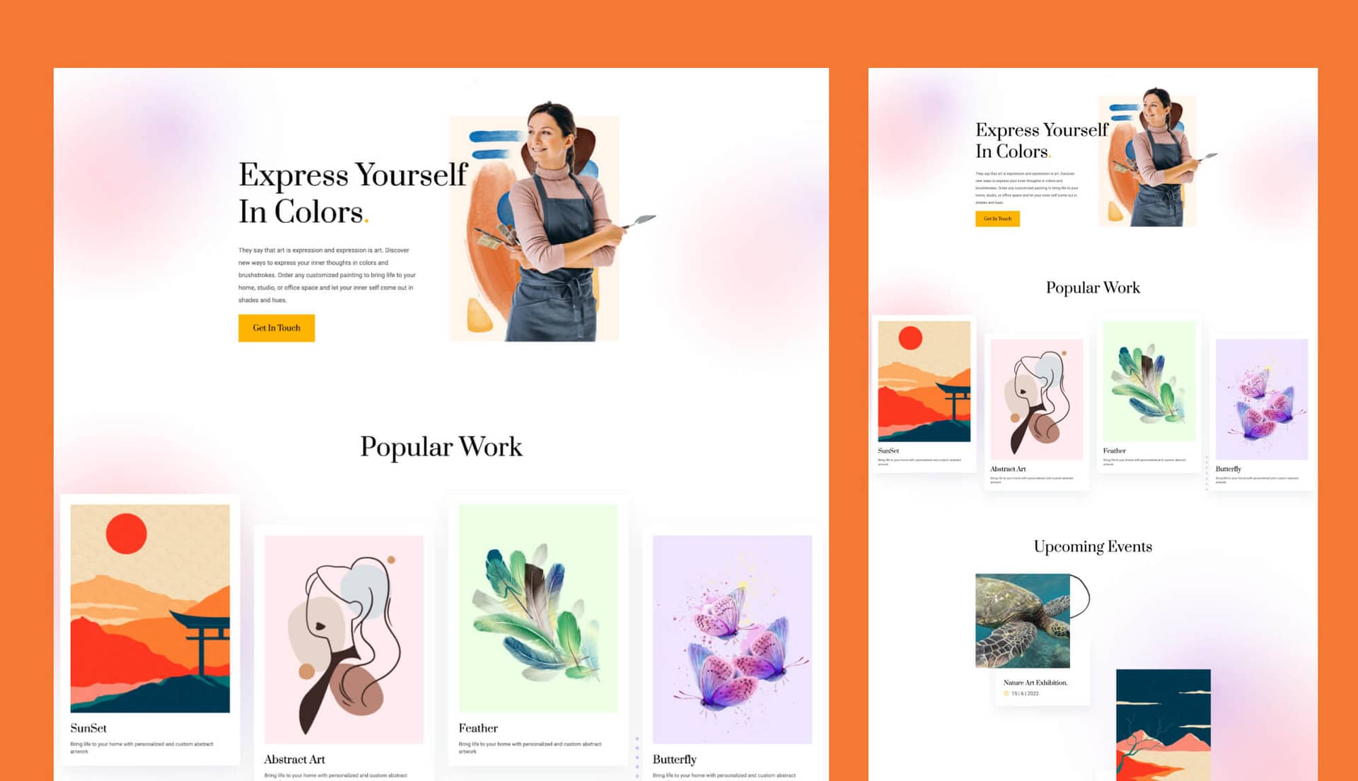 Acrylic - Artist Personal Website For Gutenberg Banner By Templately