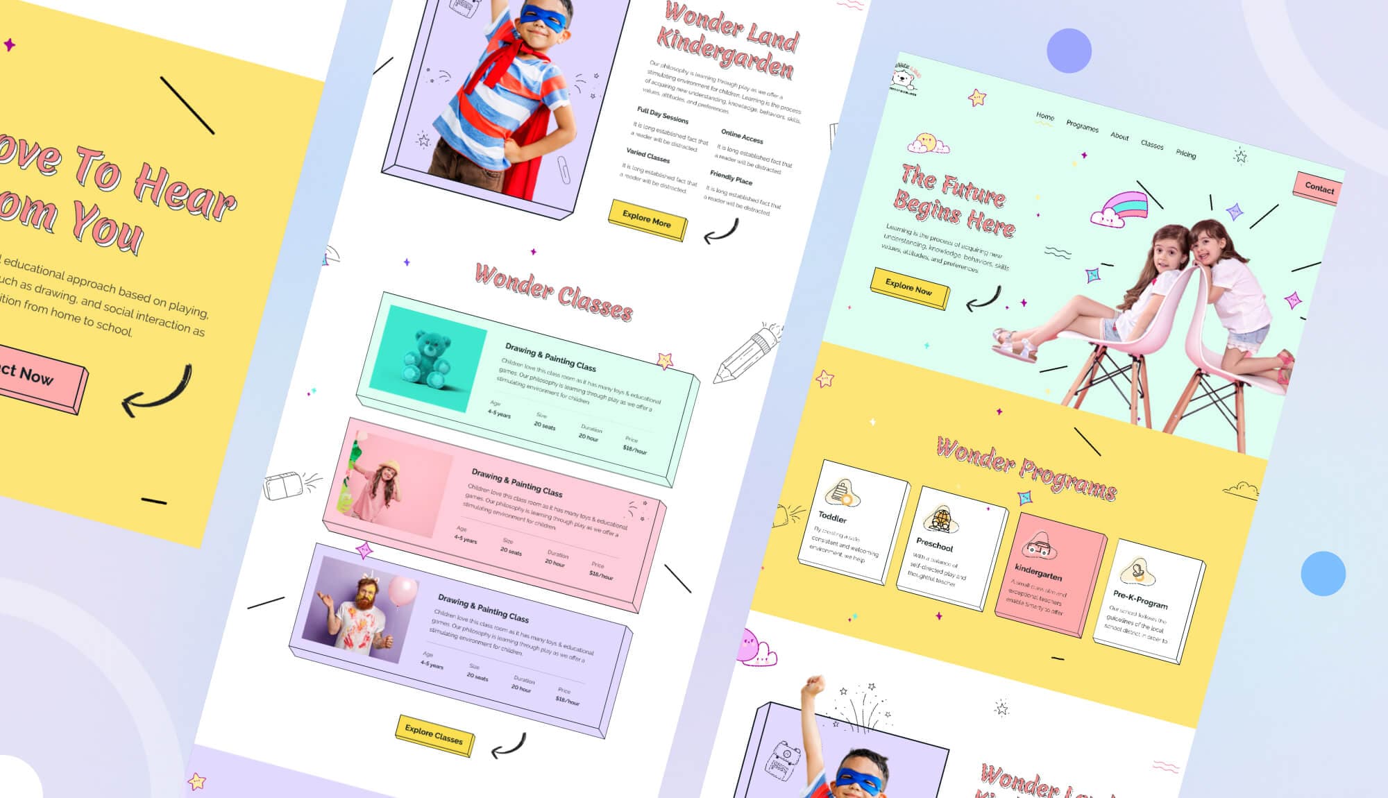 Wonderland - Kindergarten School Website Template Banner