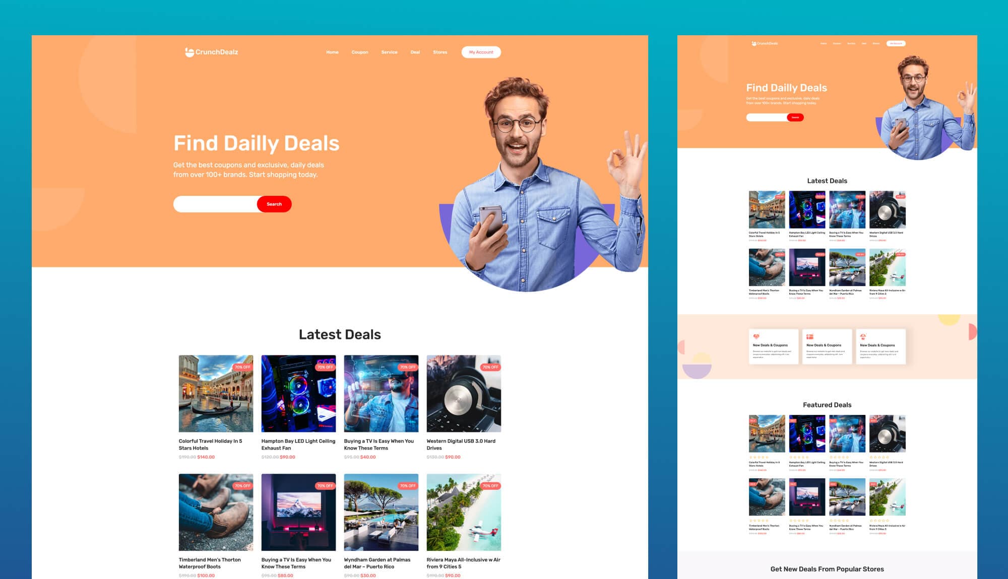CrunchDealz - Coupon/Deals Page Template For Gutenberg Banner