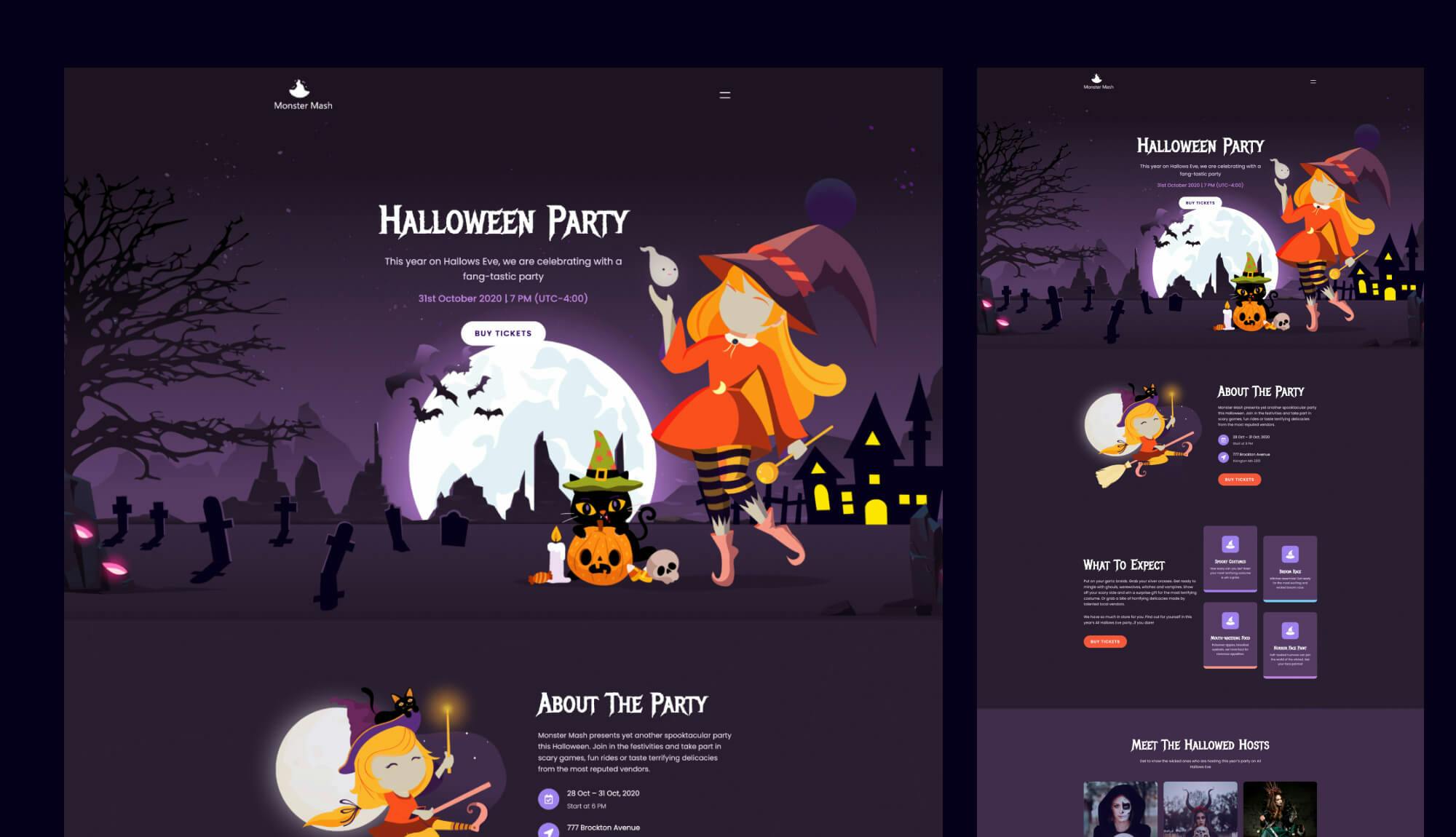 Halloween Party Template Pack For Gutenberg Banner