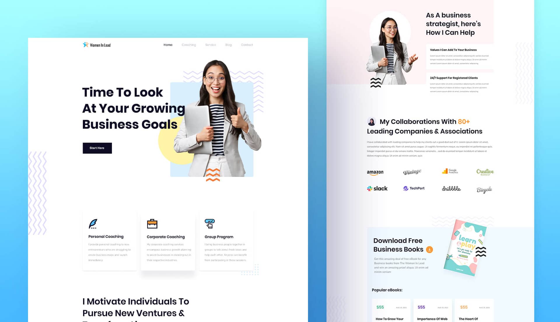 Women In Lead - Female Business Coach Template Banner By Templately