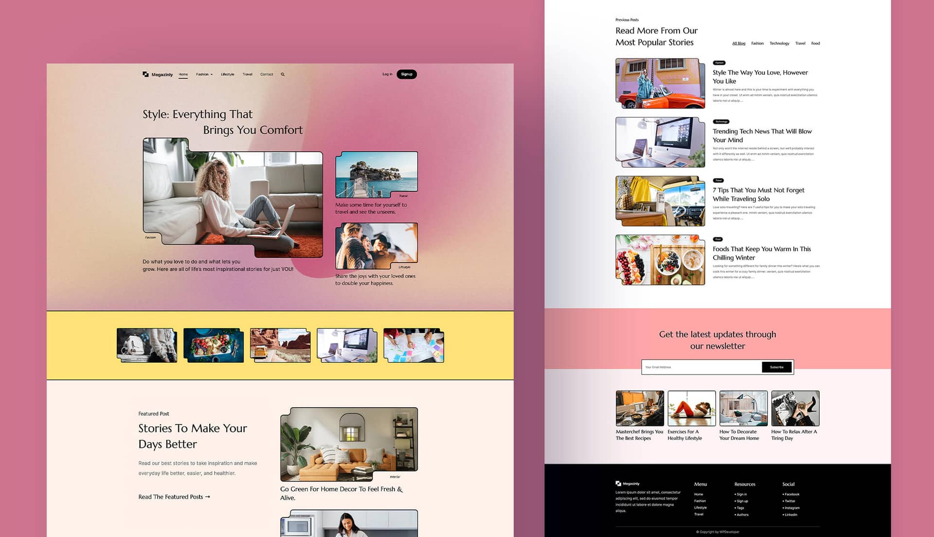 Magazinely - Fashion & Lifestyle Blogging Website Banner By Templately