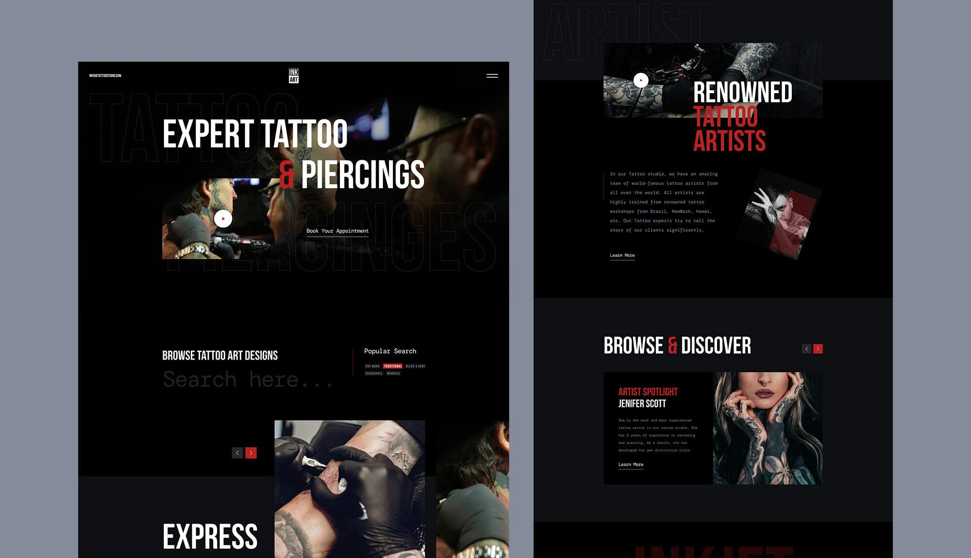 Ink Art - Tattoo Studio Website Template Banner