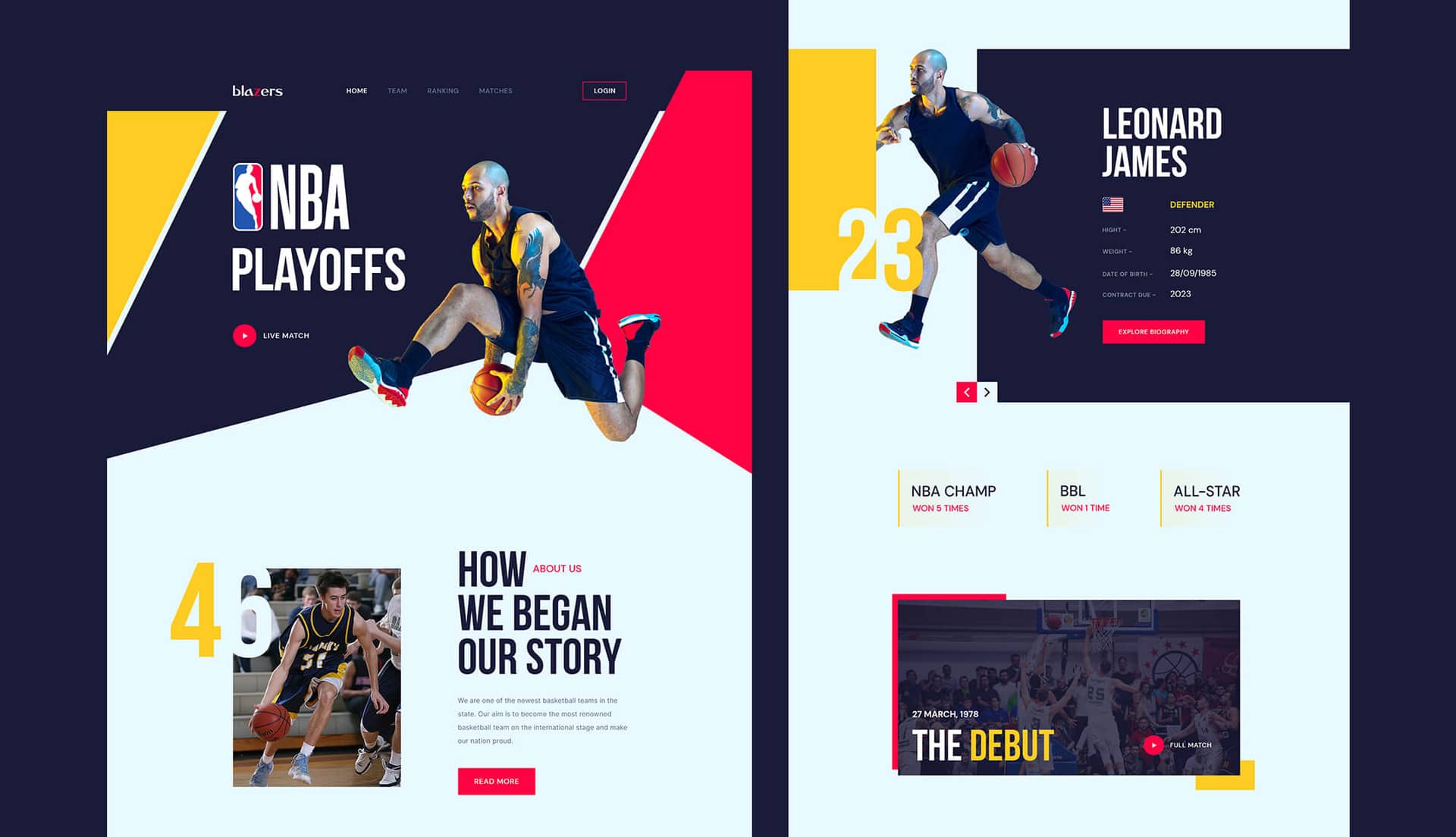 Blazers - Basketball Team Website Banner By Templately
