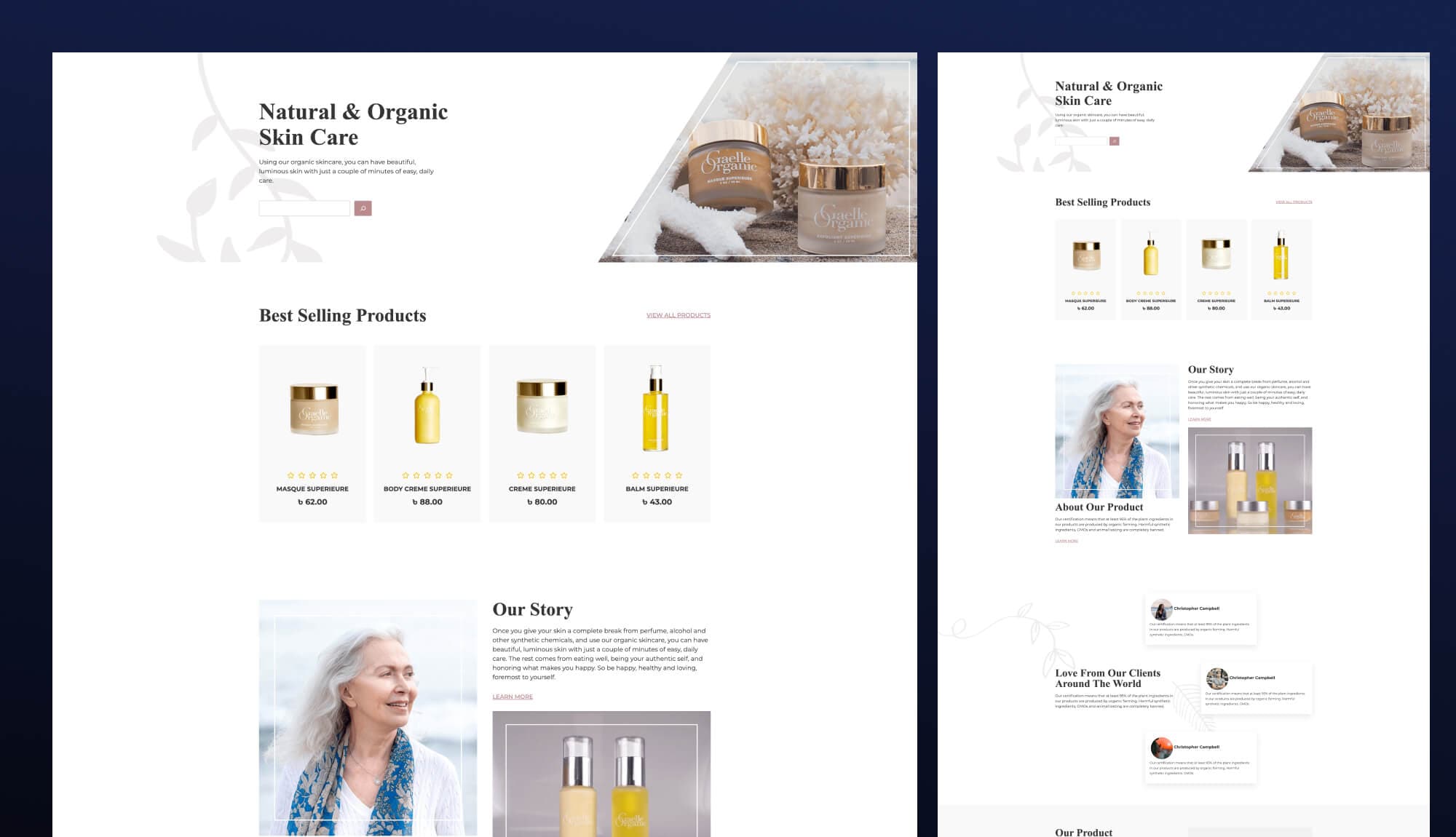 Skinsho - Organic Skincare Store Website For Gutenberg Banner