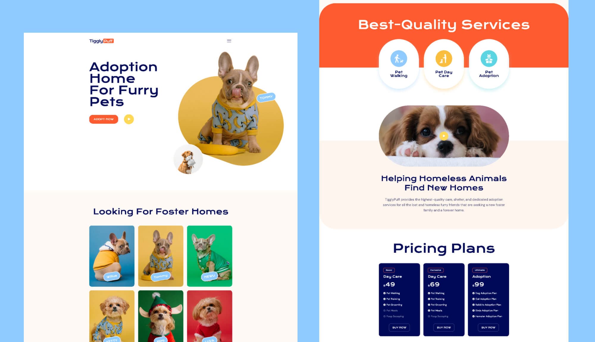 TigglyPuff- Pet Adoption Service Website For Gutenberg Templately