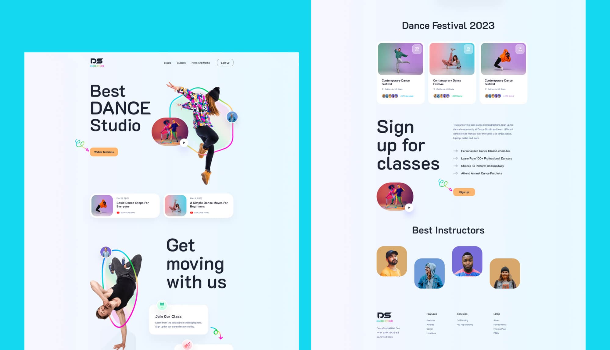 Dance Studio - Personal Dance Website Gutenberg Template Banner