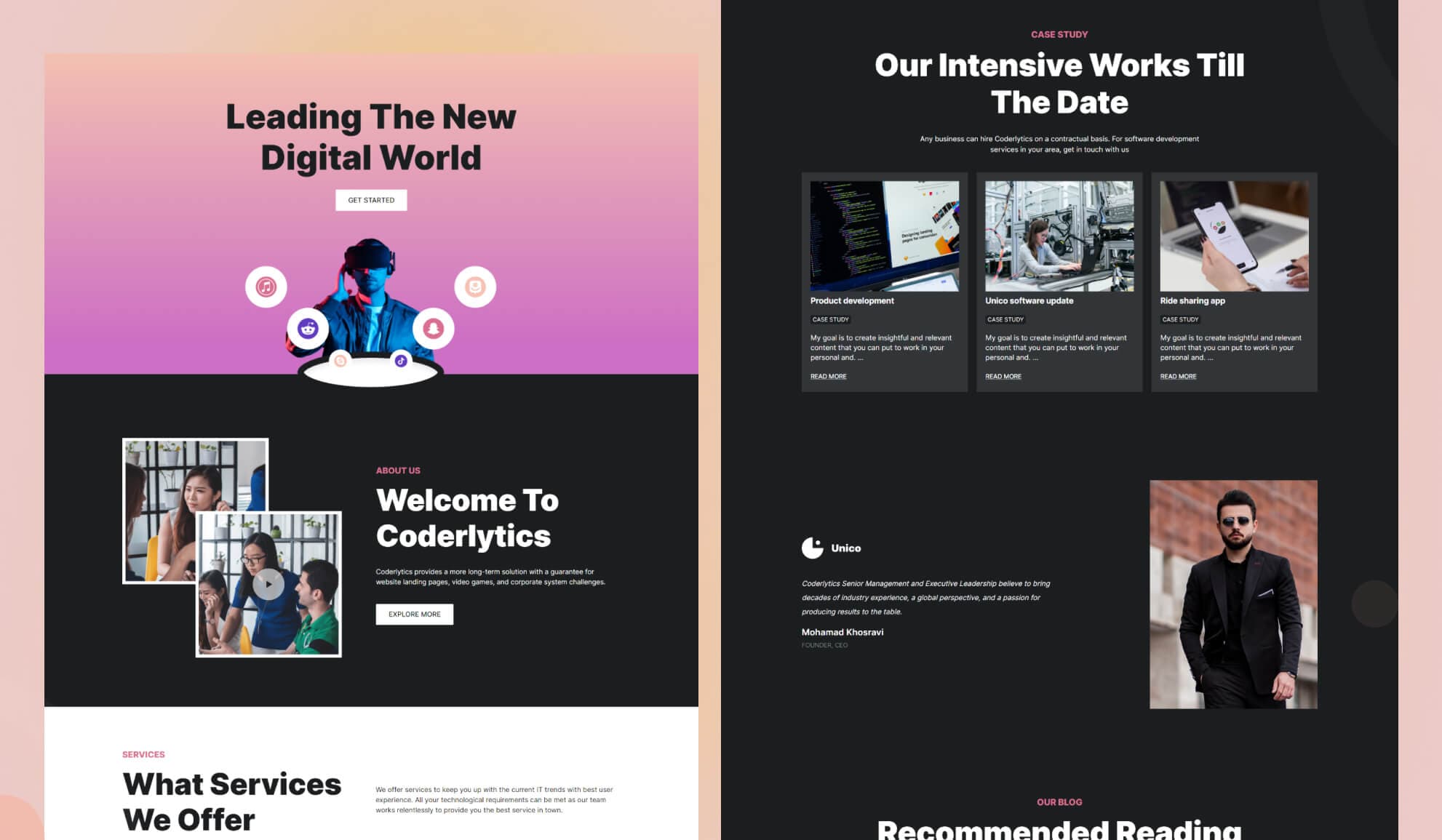 Coderlytics - Software Company Website For Gutenberg Banner