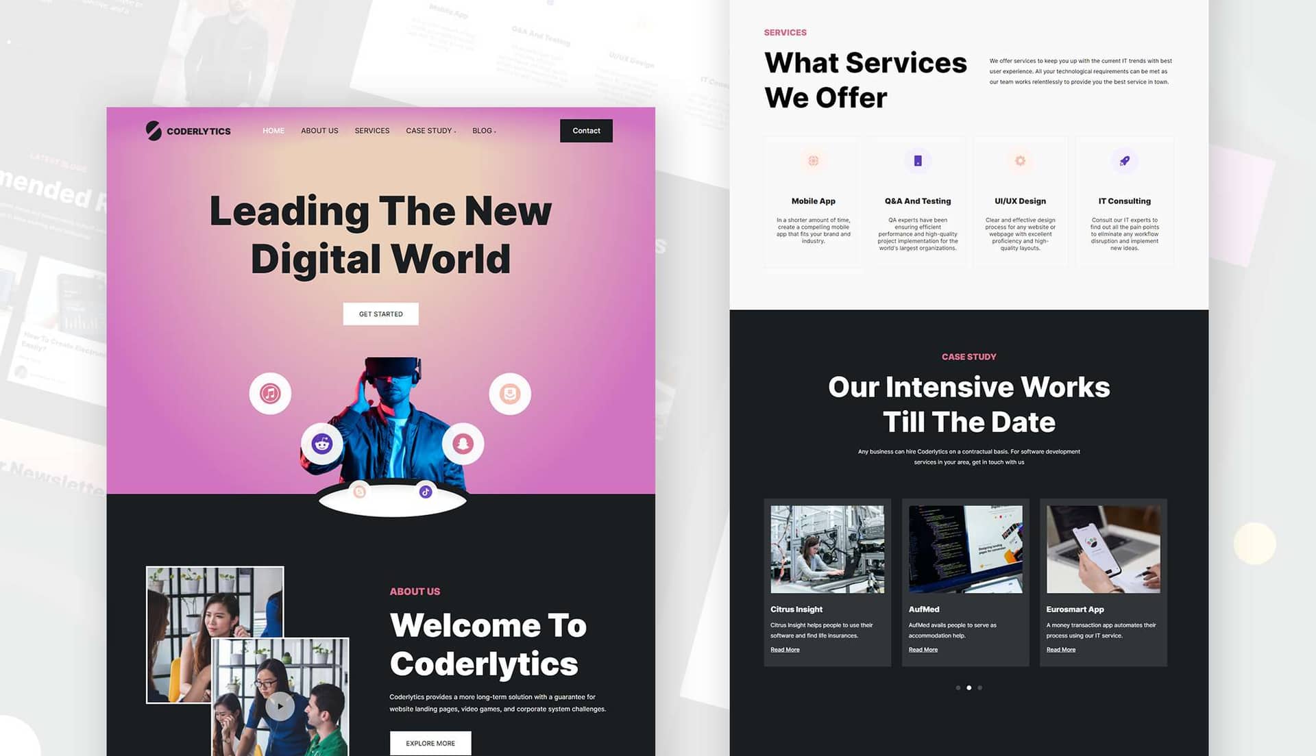 Coderlytics - Software Company Website Banner By Templately