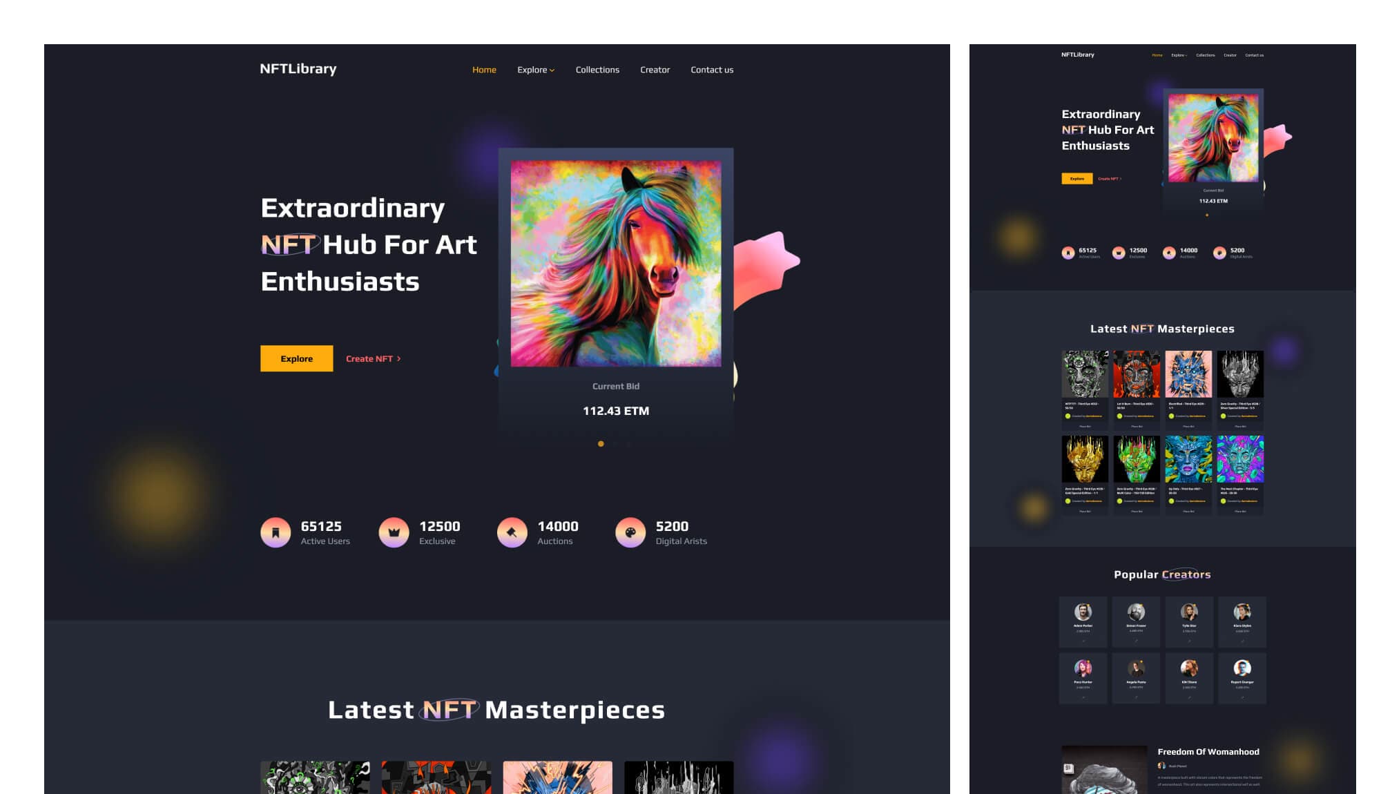 NFTLibrary - NFT Business Website Template For Gutenberg Banner
