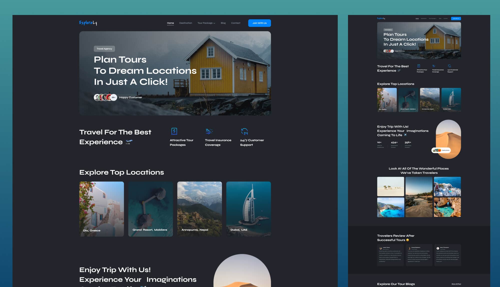 ExploreLy - Travel Agency Website For Gutenberg Banner