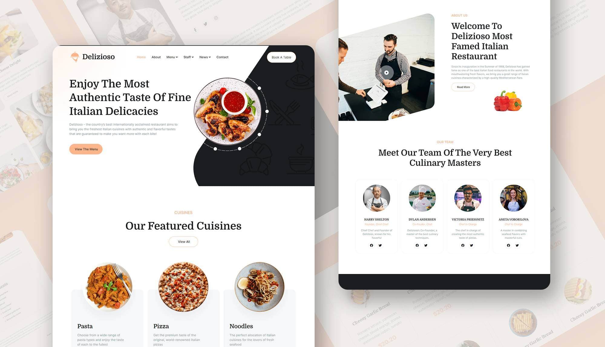 Delizioso - Italian Restaurant Website Template Banner