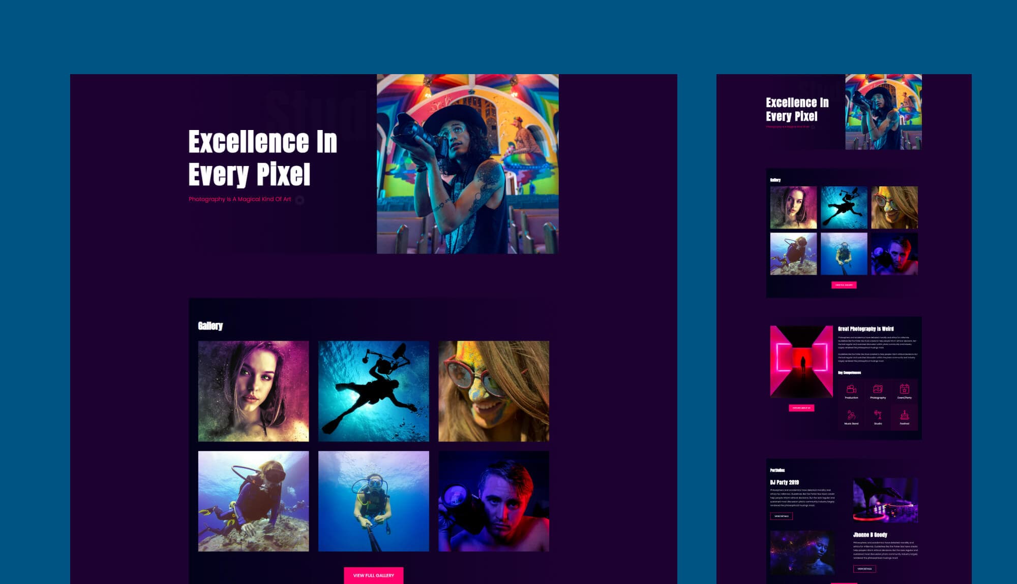 PhotoSpark - Photography Website Template For Gutenberg Banner