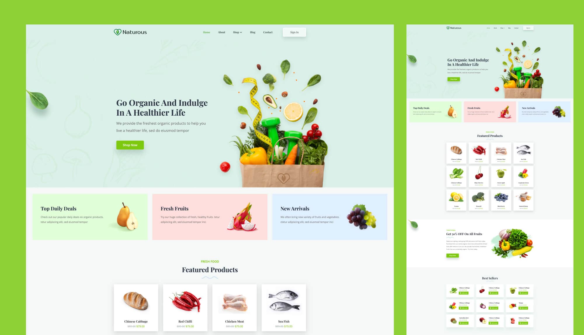 Naturous - WooCommerce Template for Gutenberg Organic Store Banner