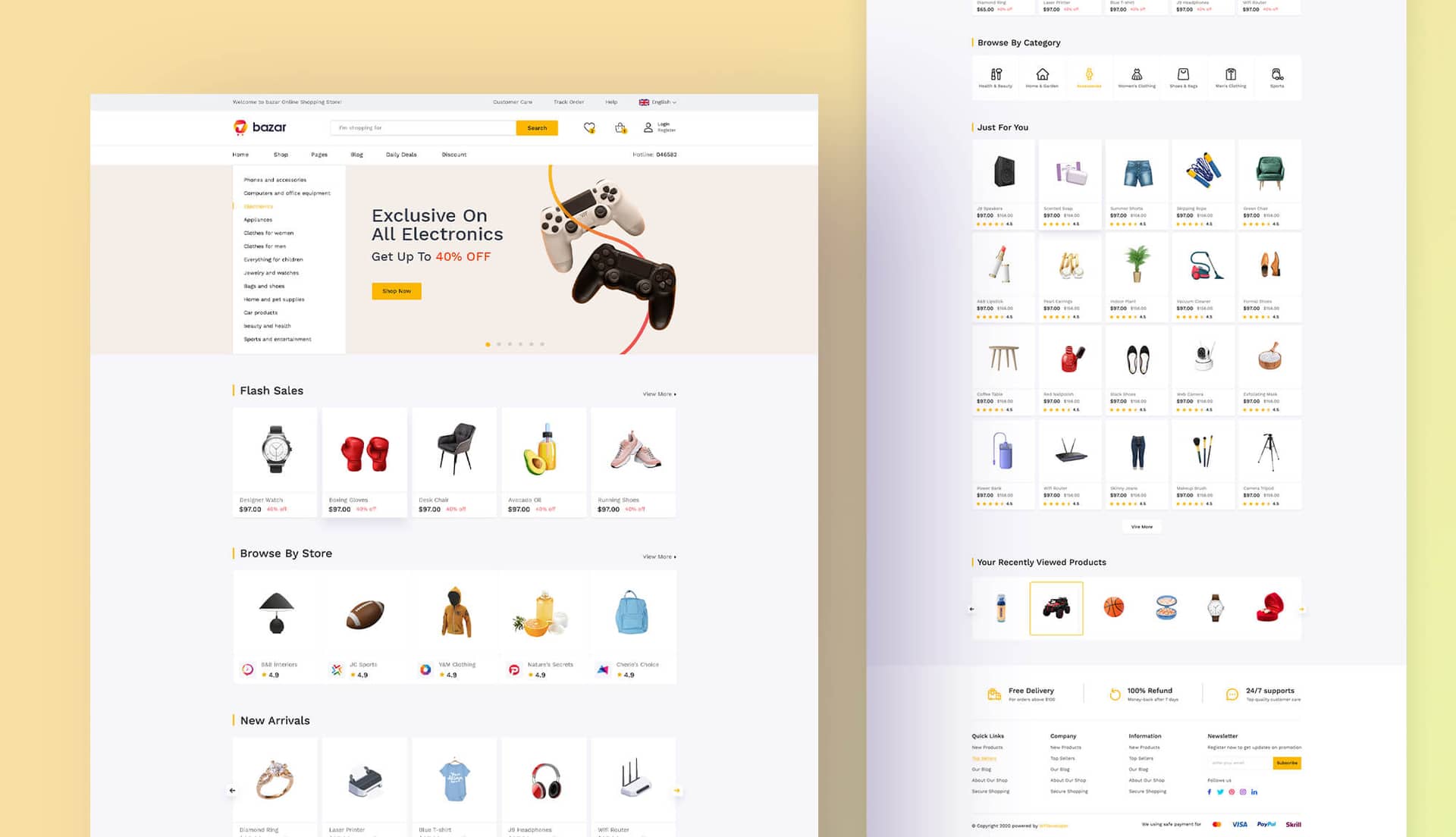 Bazar - Multi Vendor Website Template Banner By Templately