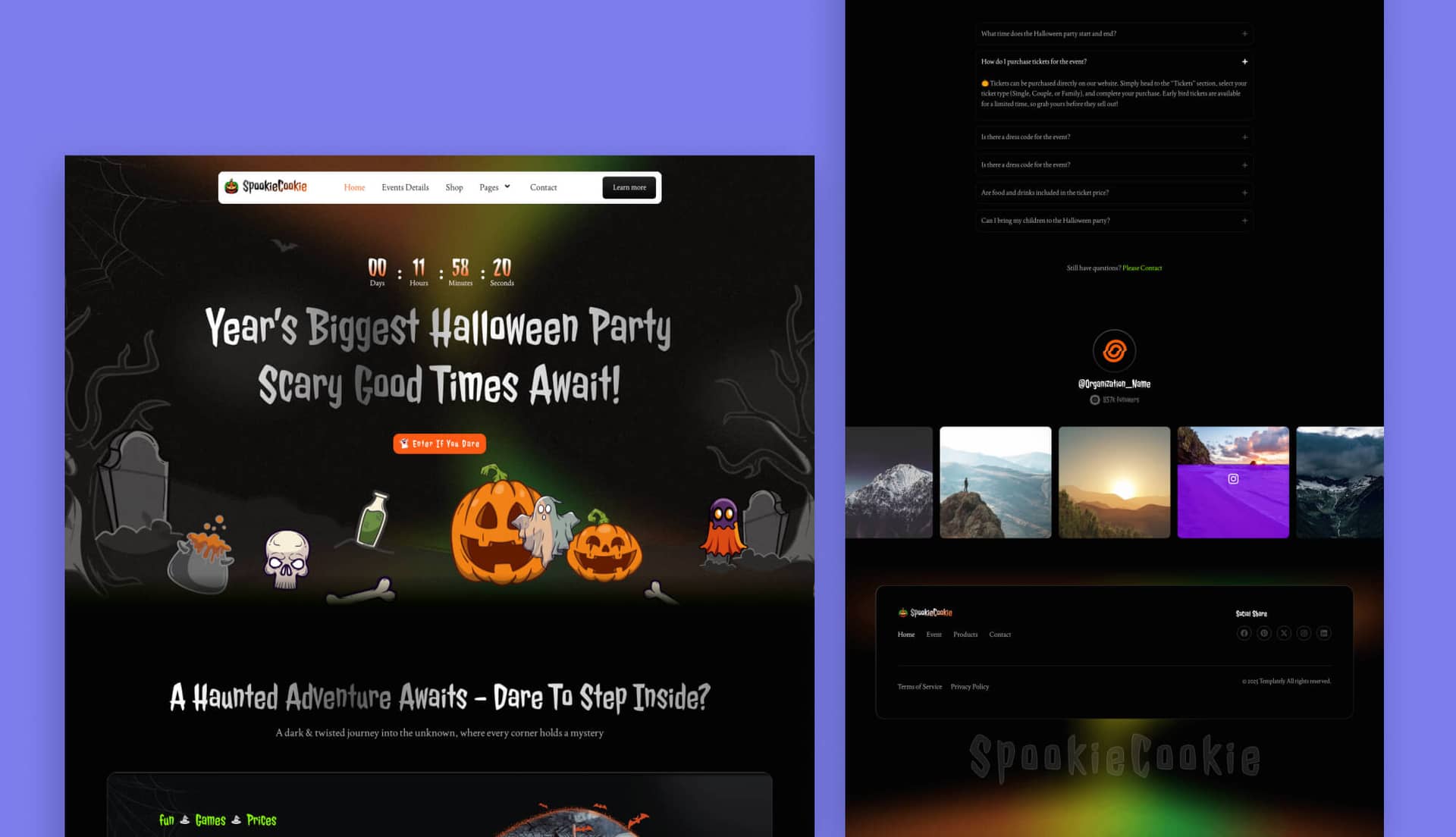 SpookieCookie - Halloween Party Template for Elementor Banner By Templately