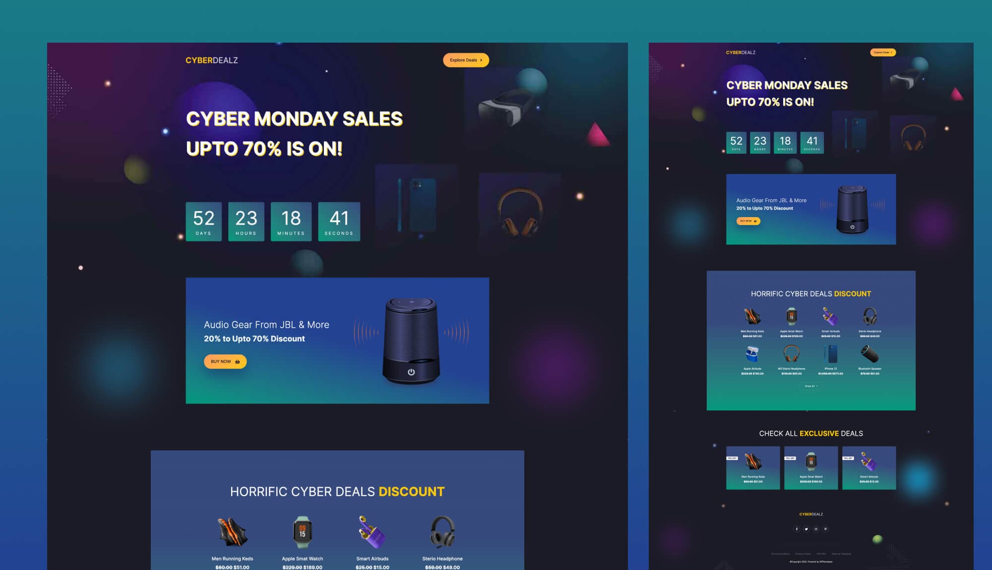 CyberDealz - Cyber Monday Template For Gutenberg Banner