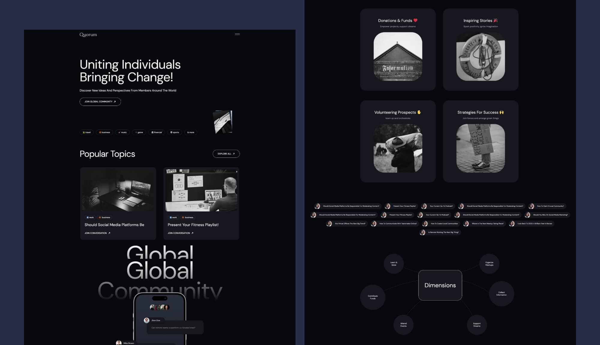 Quorum - Community/Forum Website Template For Gutenberg Banner