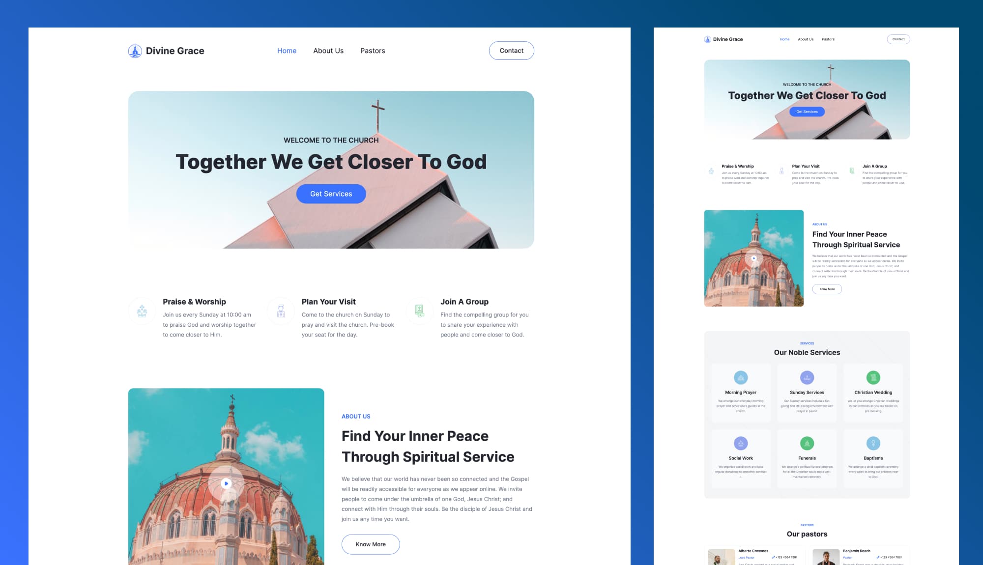 Divine Grace - Church Website Template For Gutenberg Banner