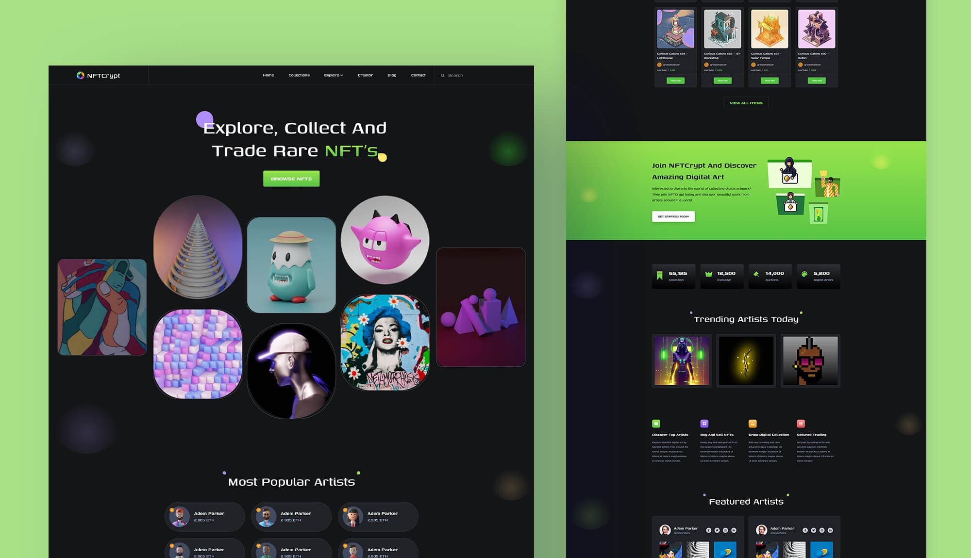 NFTCrypt - NFT Website Template For Gutenberg Banner