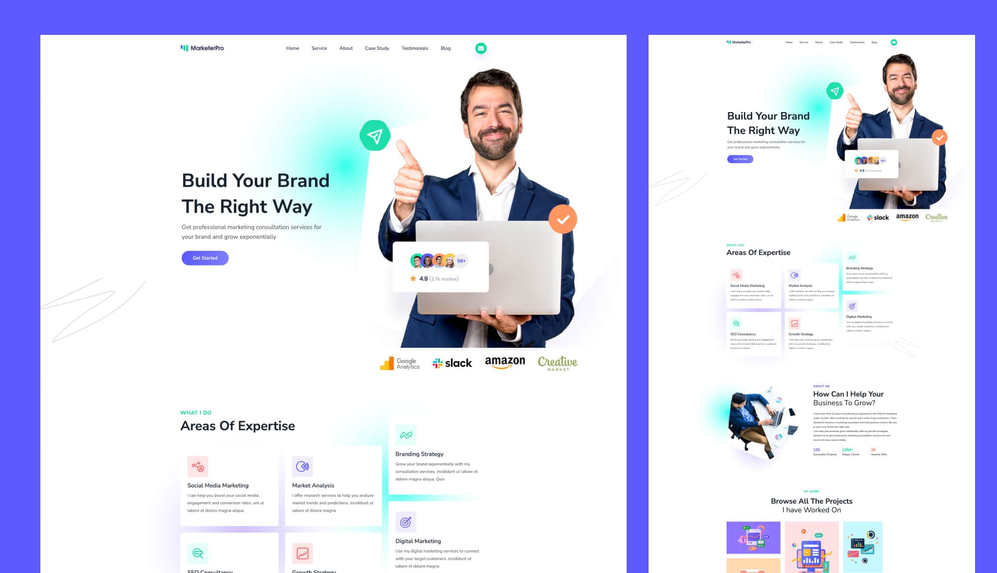 MarketerPro - Personal Marketer Website For Gutenberg Banner