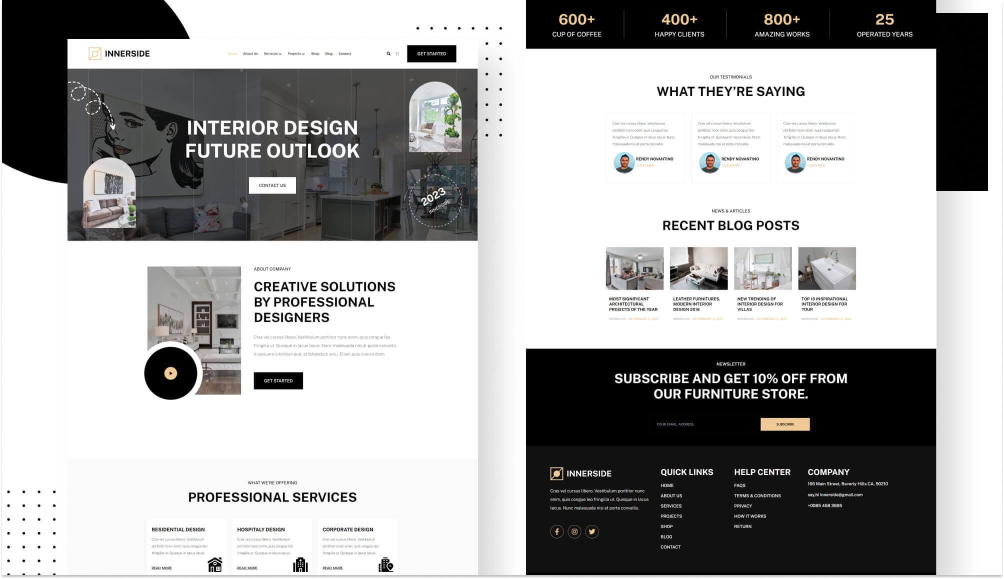 InnerSide - Interior Design Website Template For Gutenberg Banner