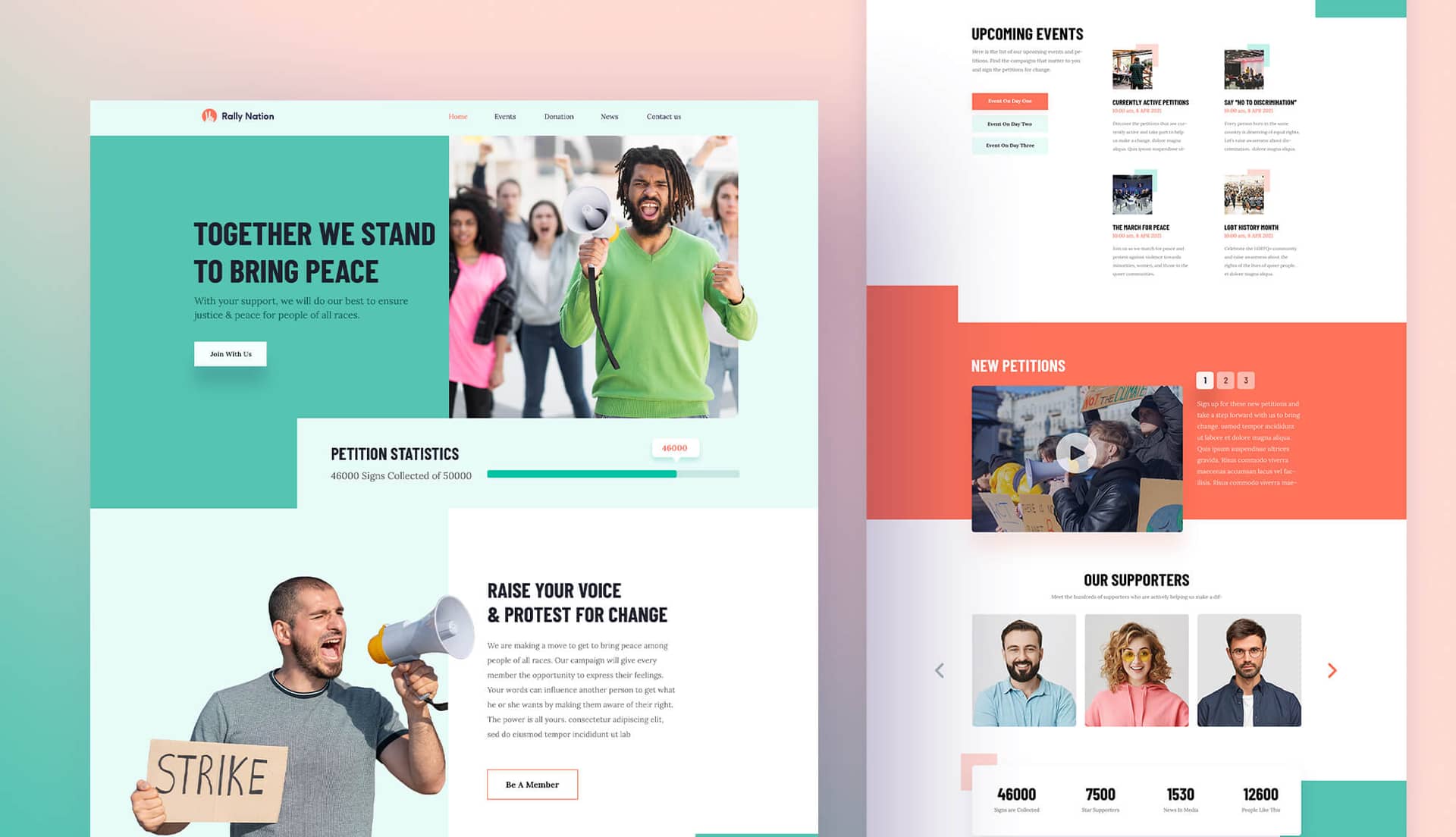 Rally Nation - Petition Website Template Banner By Templately