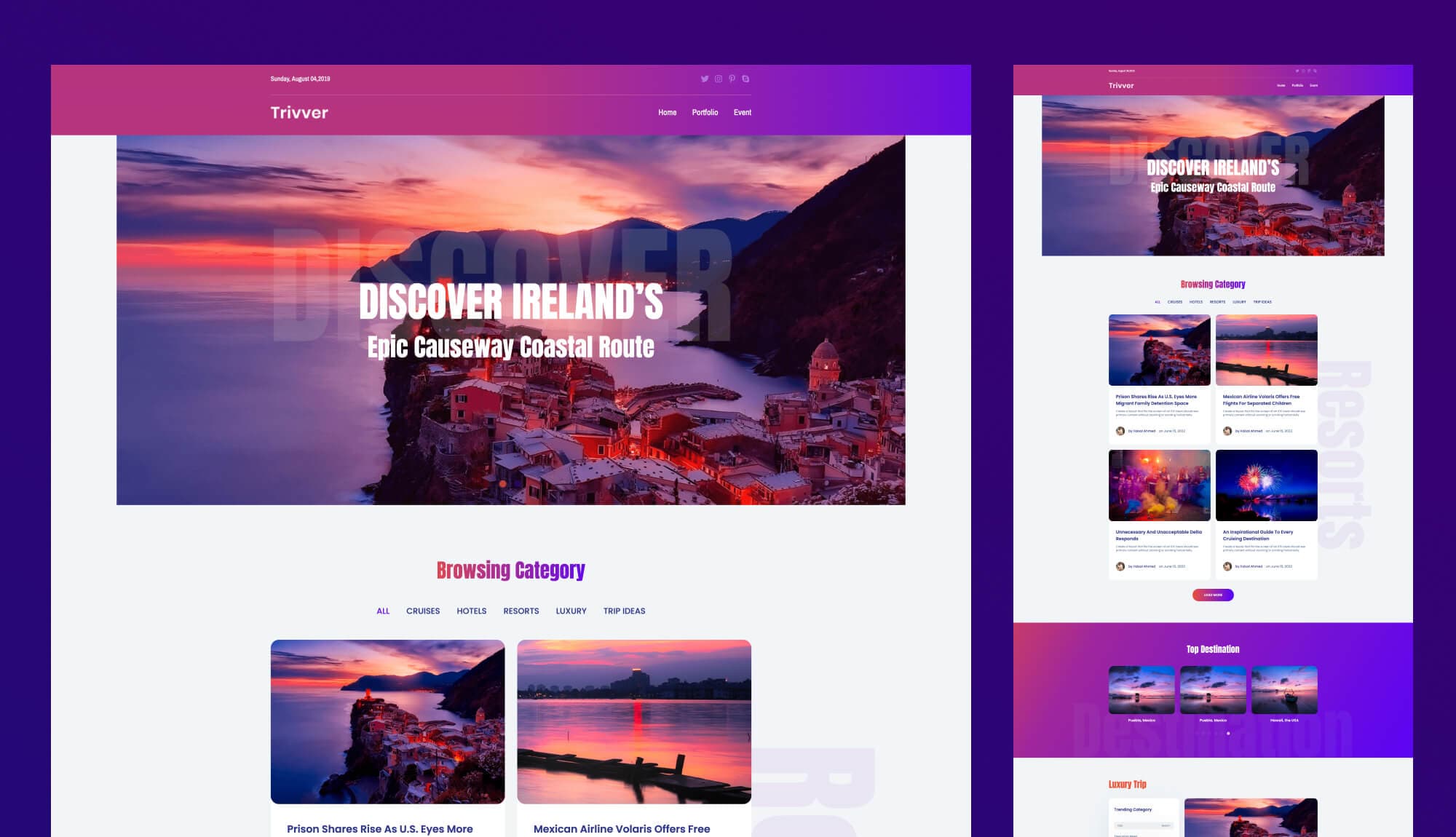 Trivver - Travel Magazine Template For Gutenberg Banner