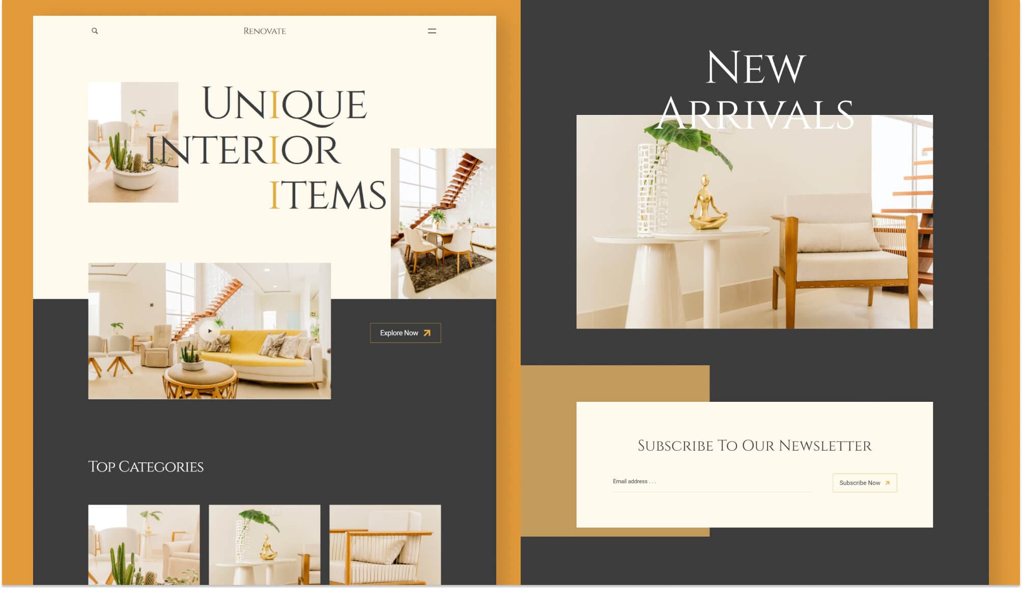 Renovate - Home Decor Website Template For Gutenberg Banner